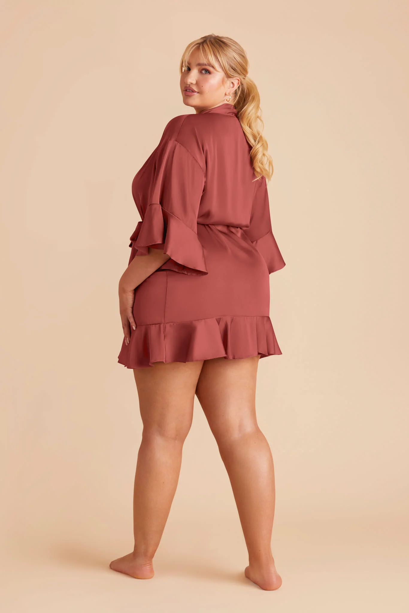 Kenny Matte Satin Robe - Auburn - Image 9