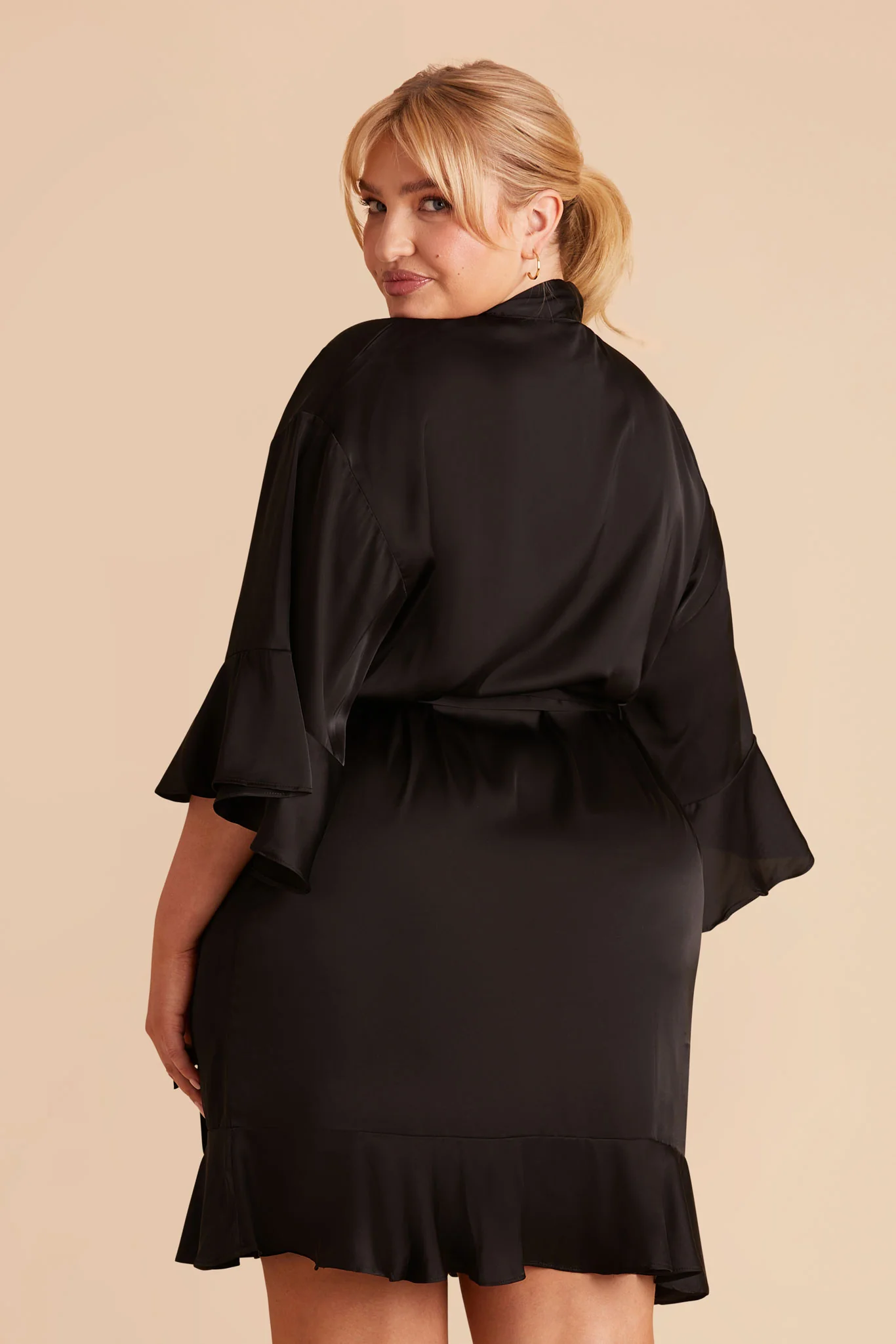 Kenny Matte Satin Robe - Black - Image 13
