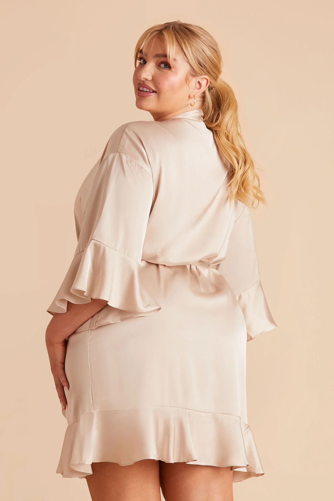 Kenny Matte Satin Robe - Champagne - Image 6