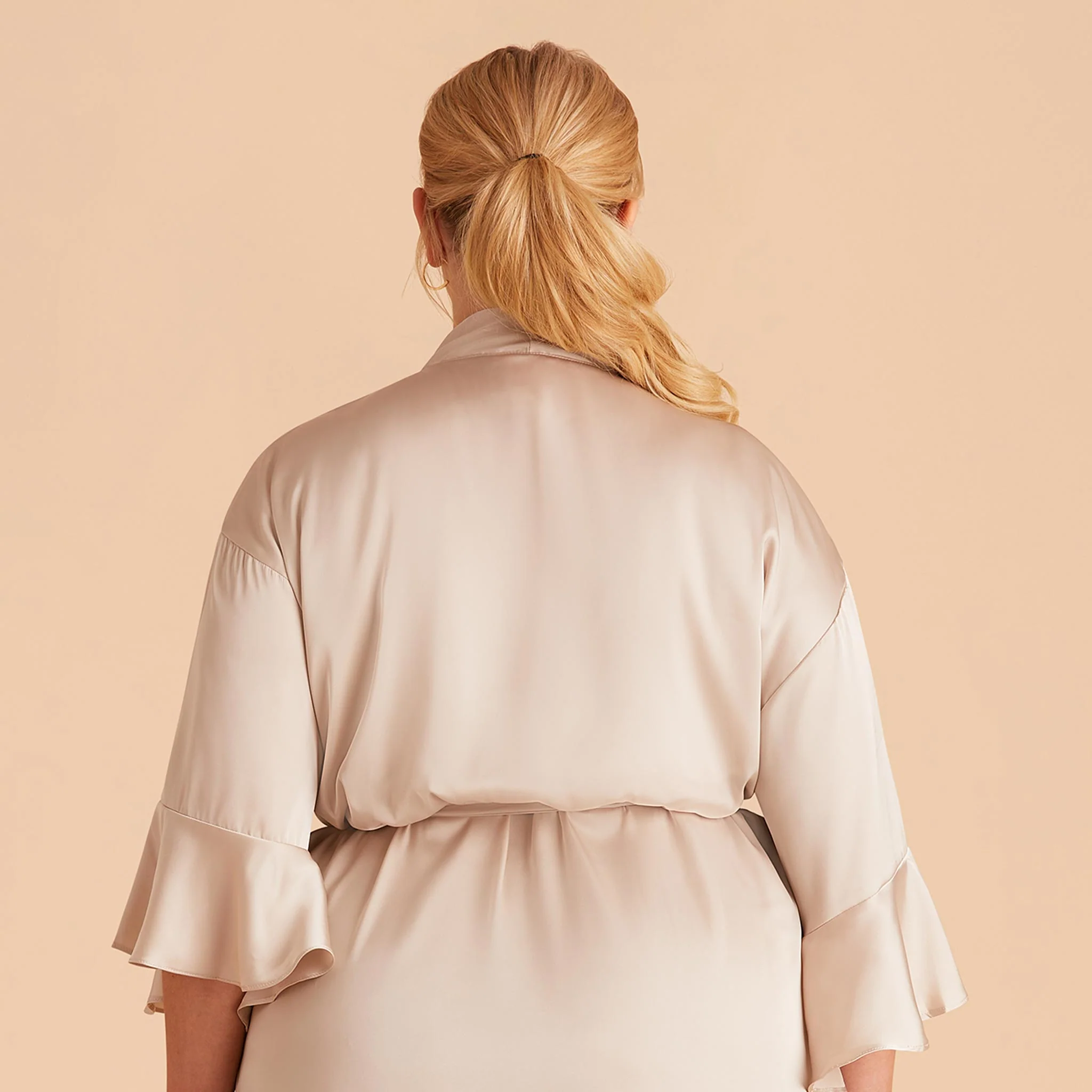 Kenny Matte Satin Robe - Champagne - Image 8