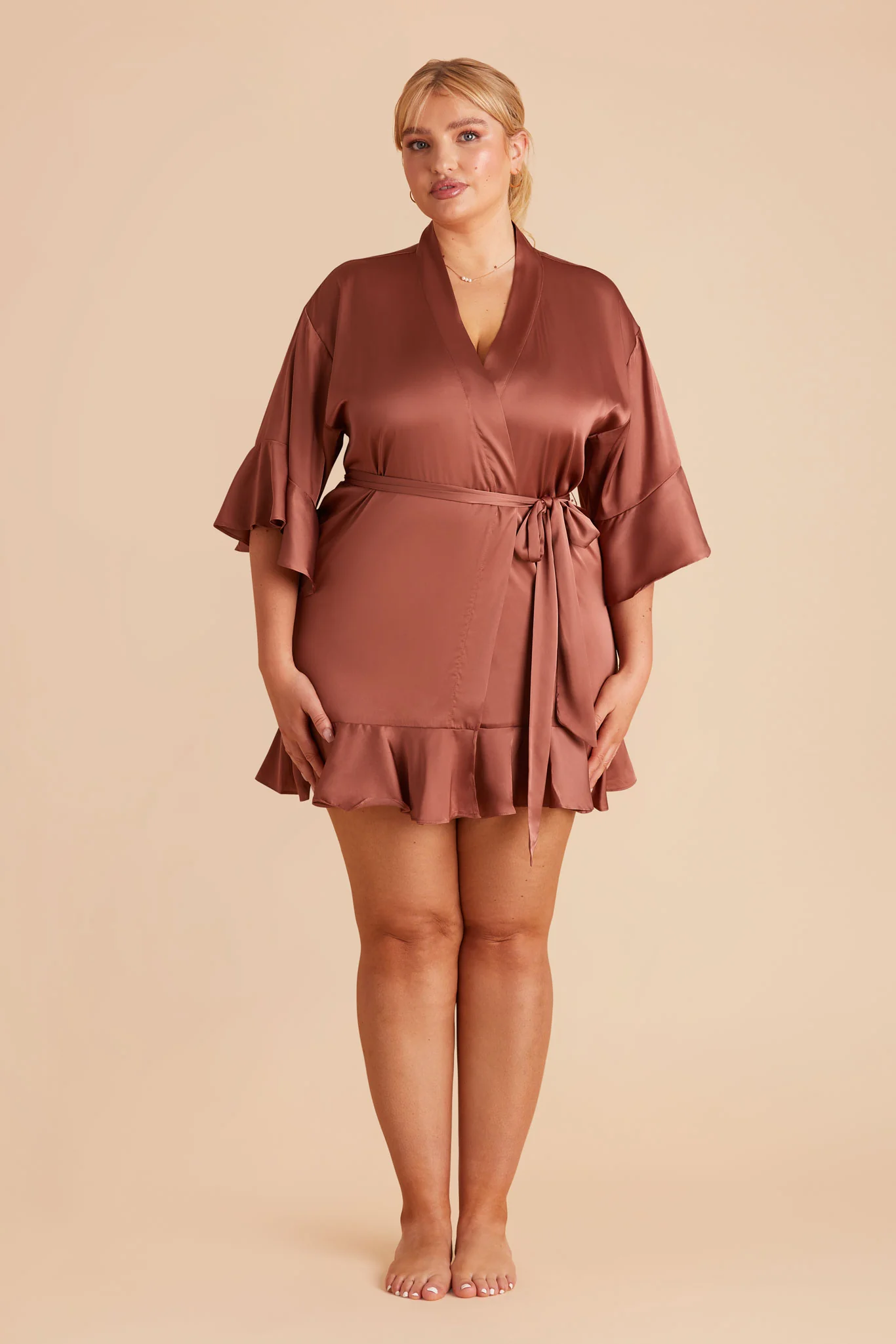 Kenny Matte Satin Robe - Desert Rose - Image 10