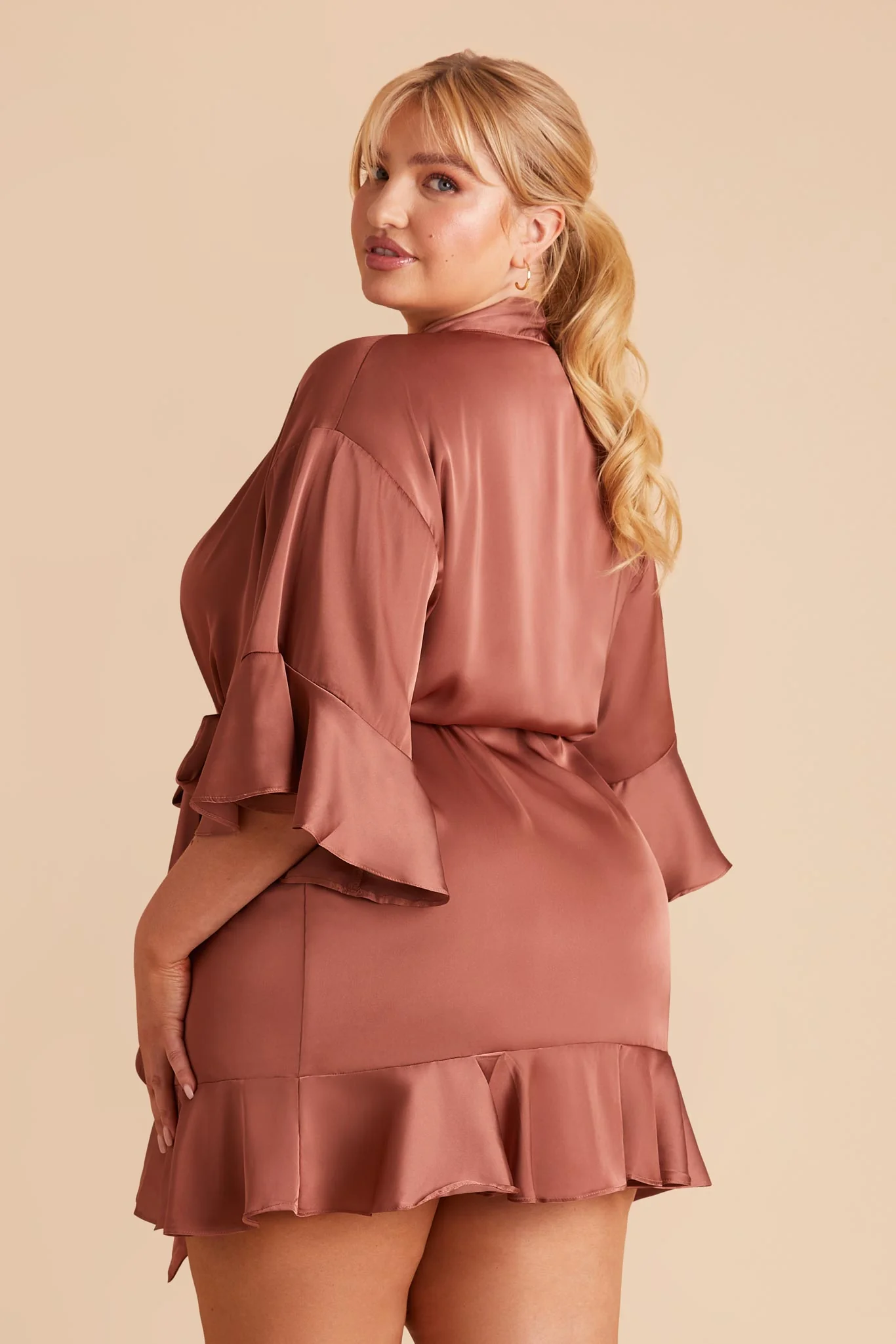 Kenny Matte Satin Robe - Desert Rose - Image 14