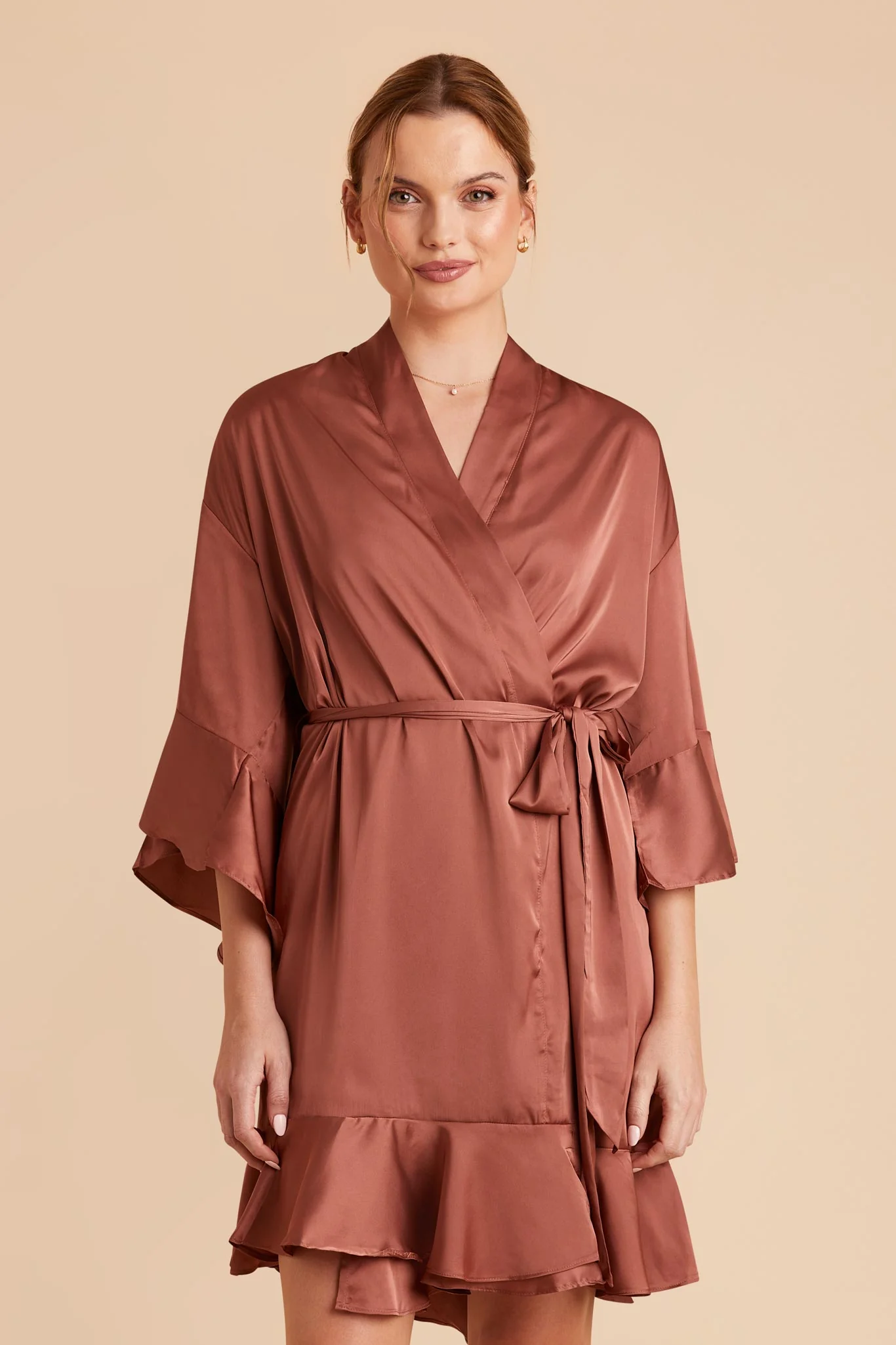 Kenny Matte Satin Robe - Desert Rose - Image 3