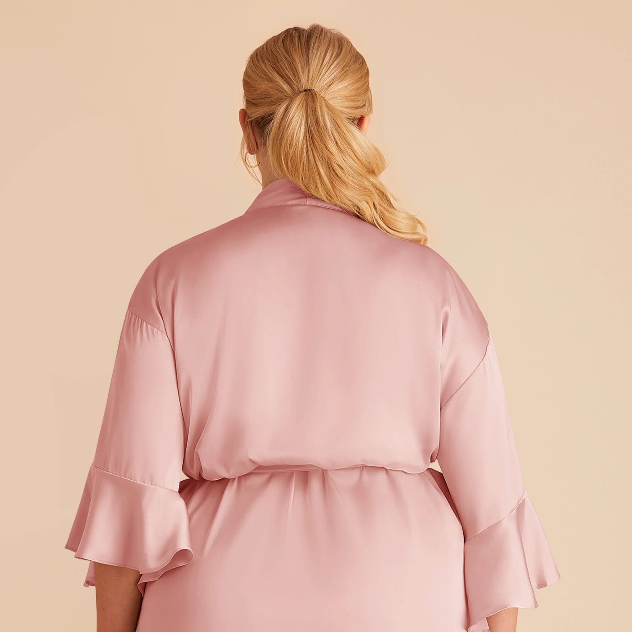 Kenny Matte Satin Robe - Dusty Pink - Image 7