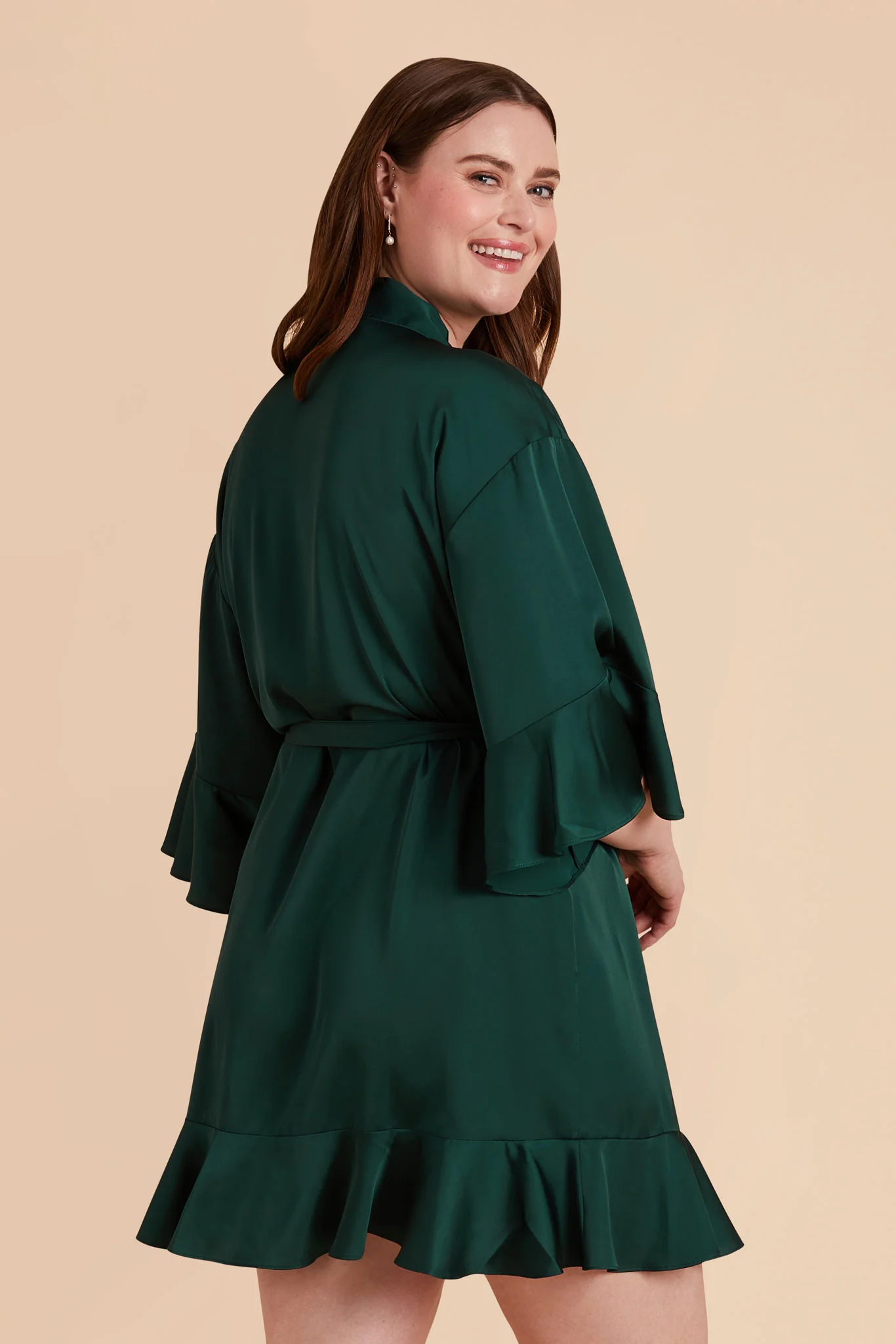 Kenny Matte Satin Robe - Emerald - Image 10