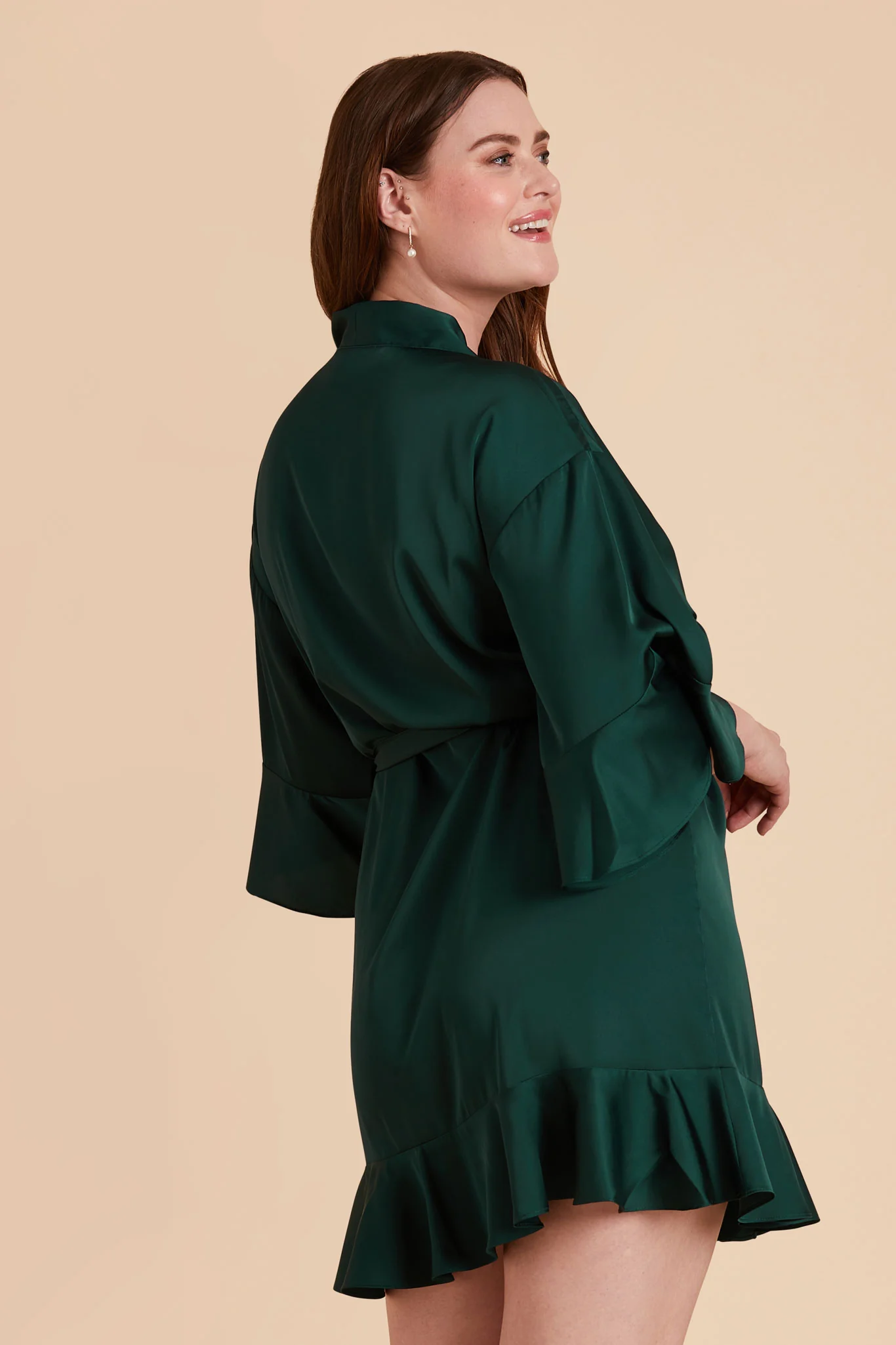 Kenny Matte Satin Robe - Emerald - Image 12