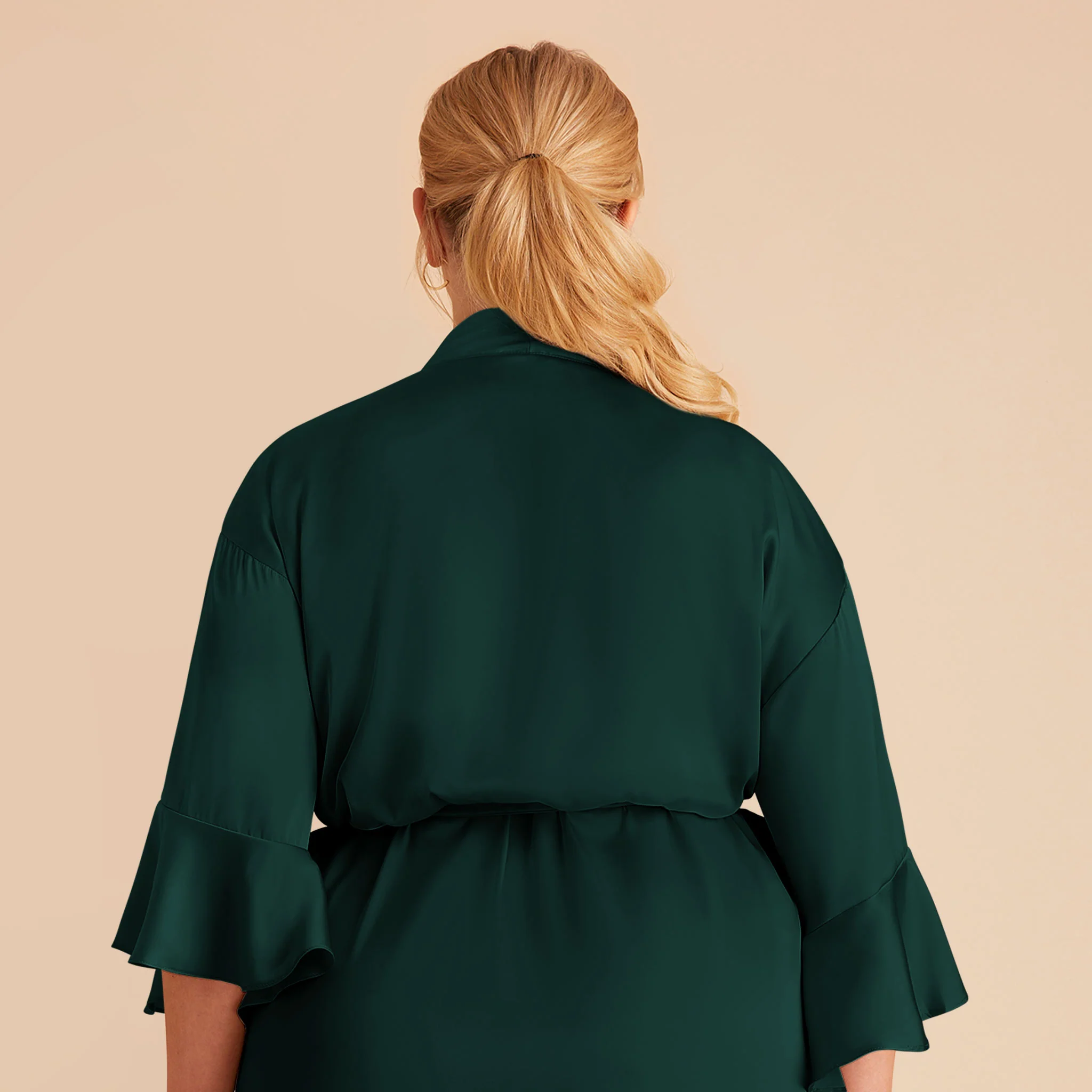 Kenny Matte Satin Robe - Emerald - Image 13
