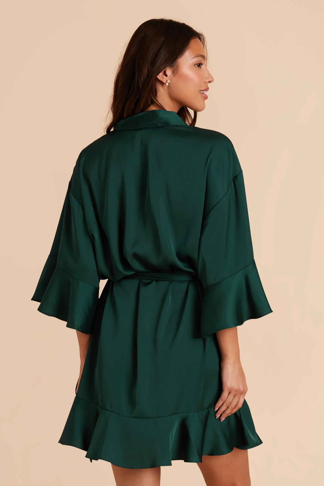 Kenny Matte Satin Robe - Emerald - Image 4