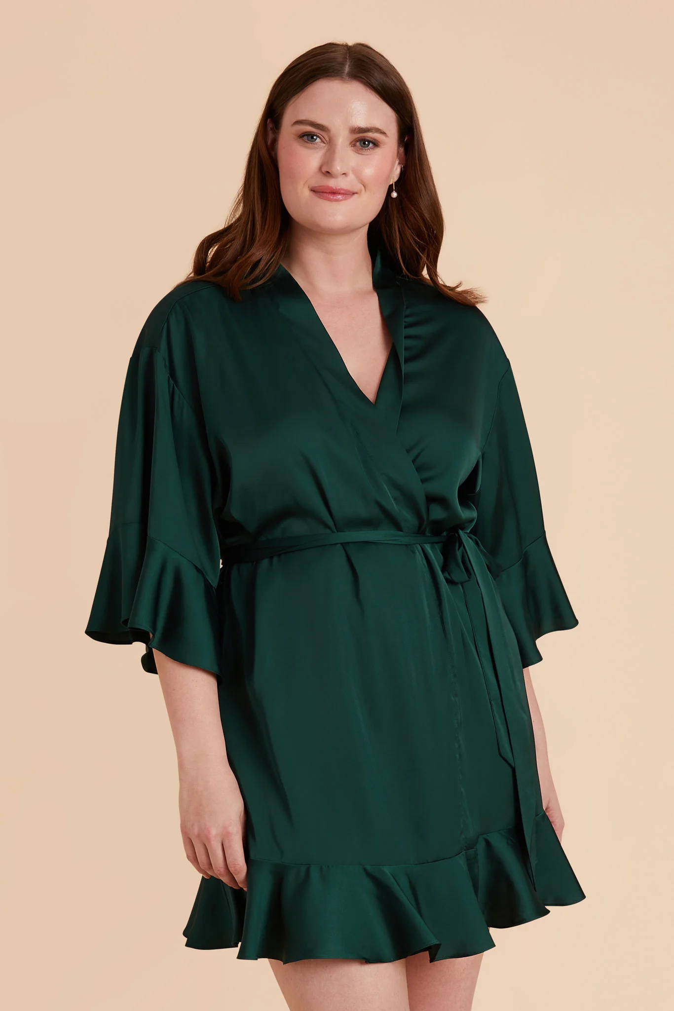 Kenny Matte Satin Robe - Emerald - Image 9