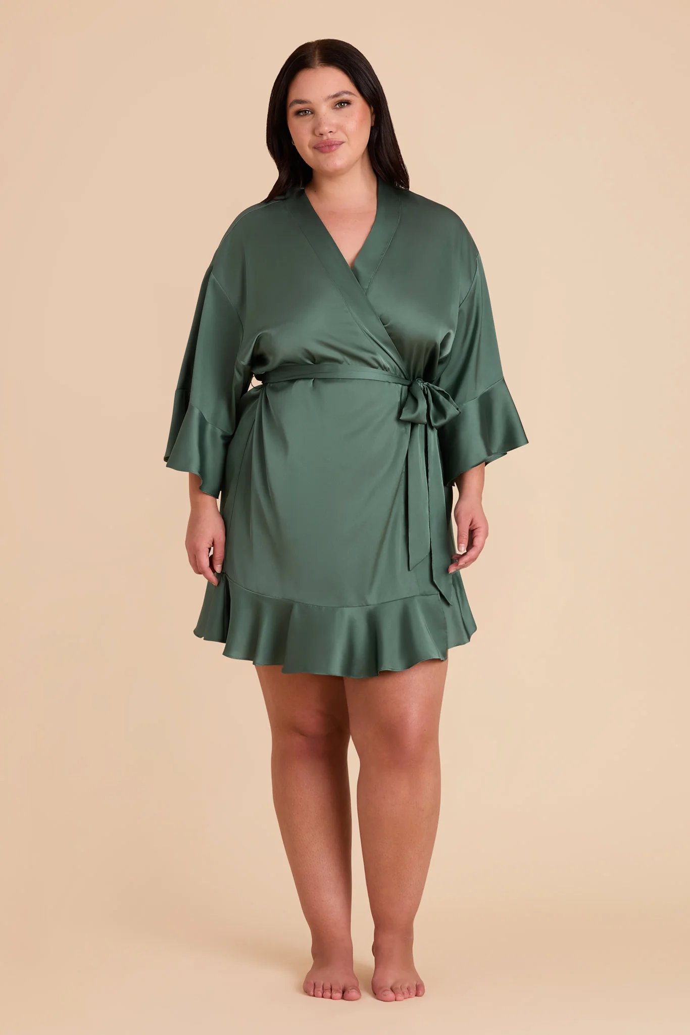 Kenny Matte Satin Robe - Eucalyptus - Image 2