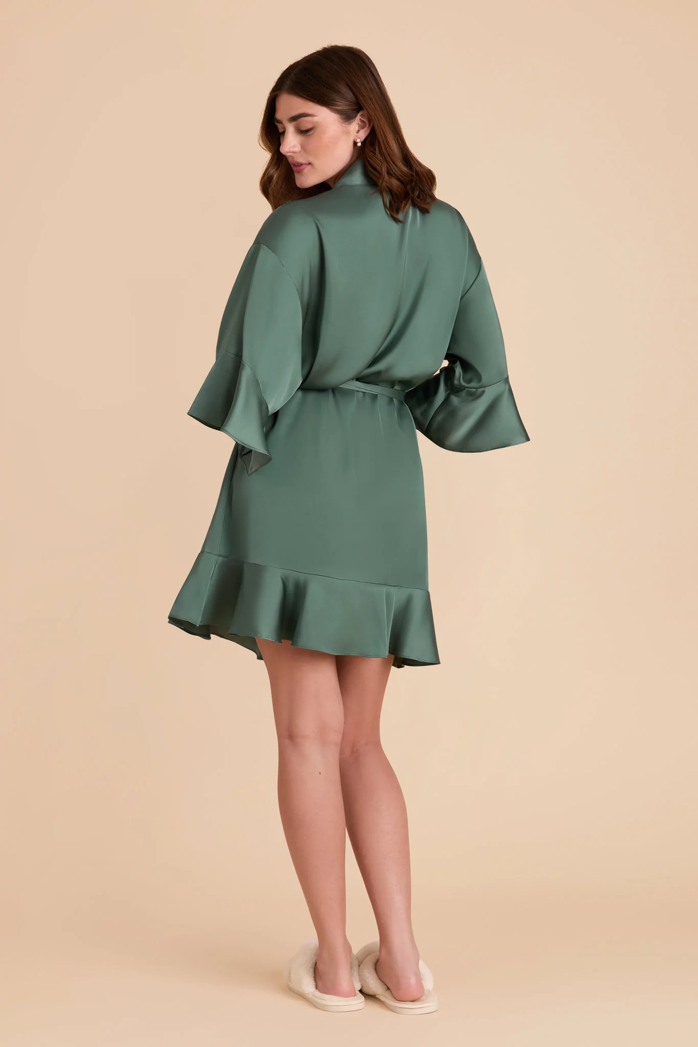 Kenny Matte Satin Robe - Eucalyptus - Image 7