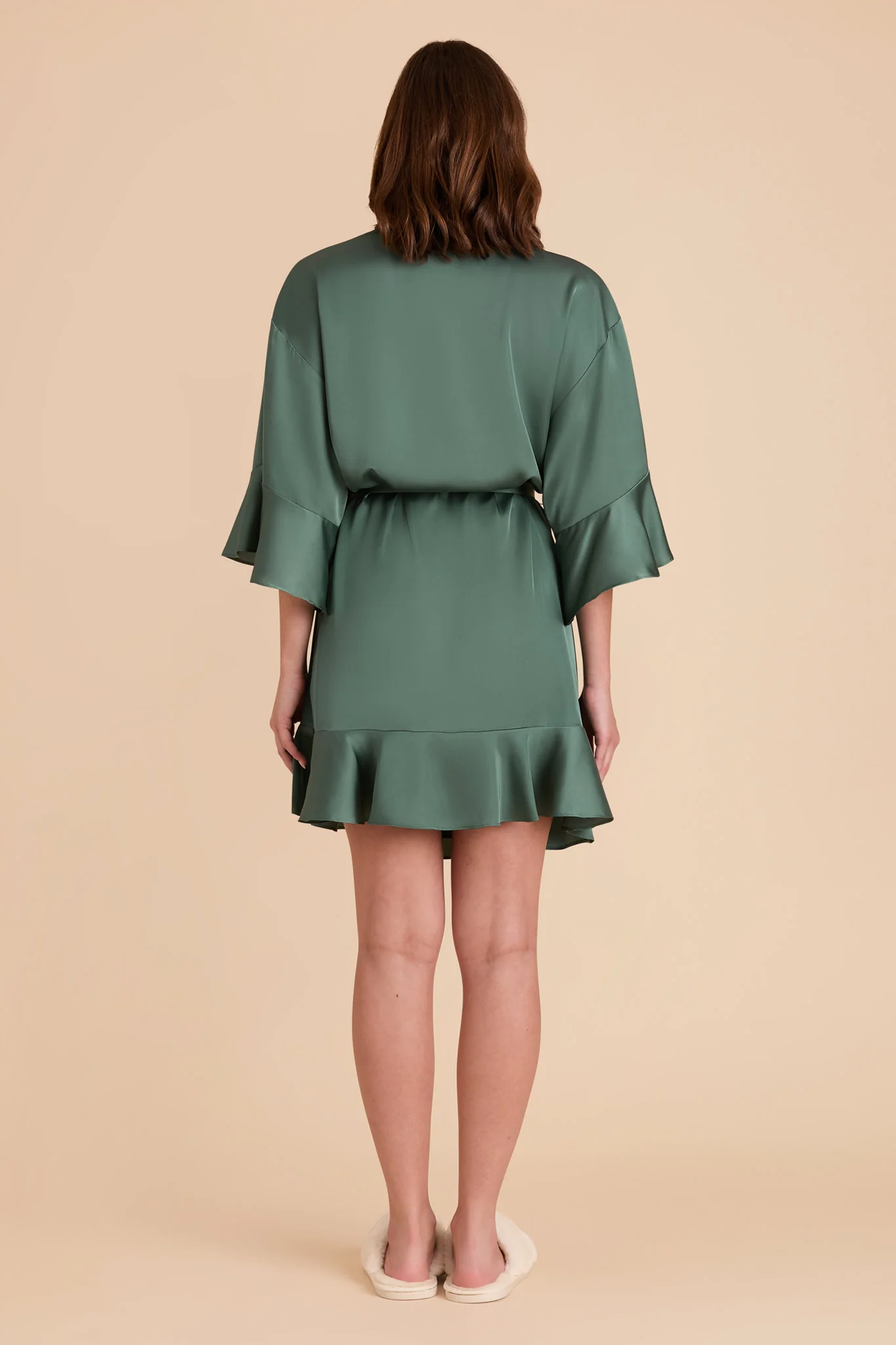Kenny Matte Satin Robe - Eucalyptus - Image 8