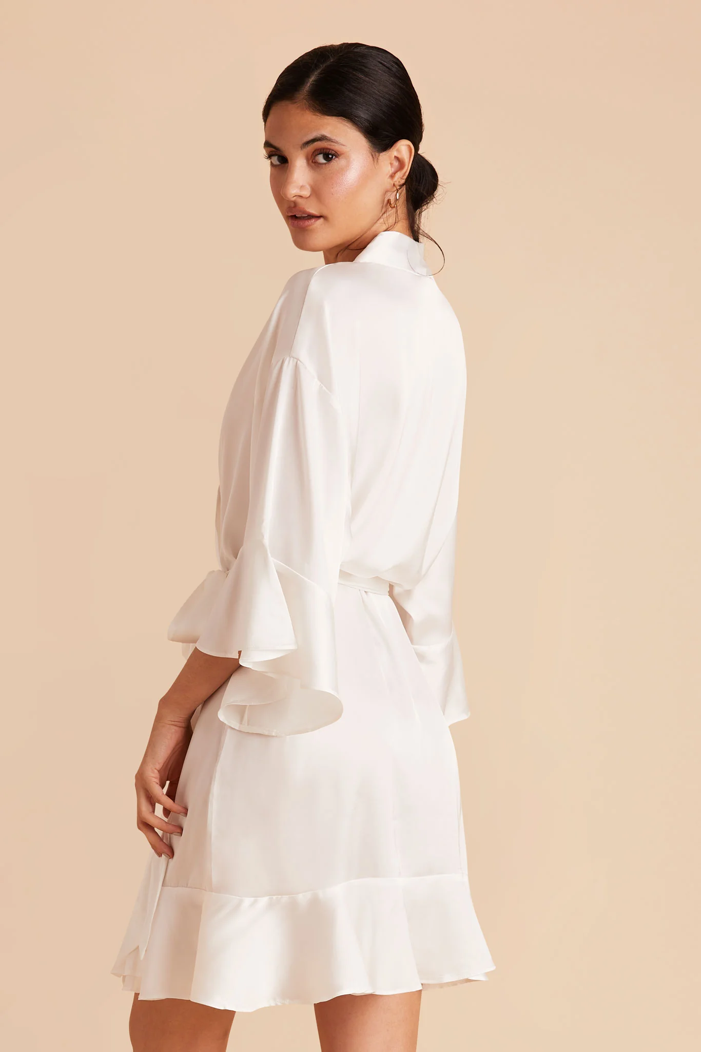 Kenny Matte Satin Robe - Ivory - Image 5