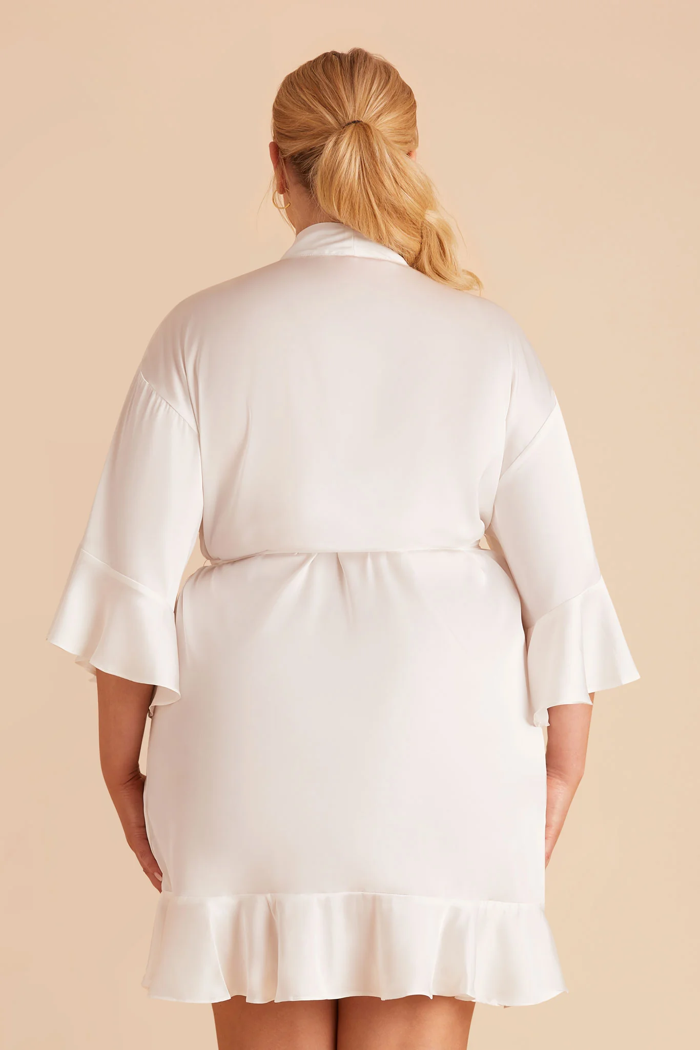 Kenny Matte Satin Robe - Ivory - Image 9