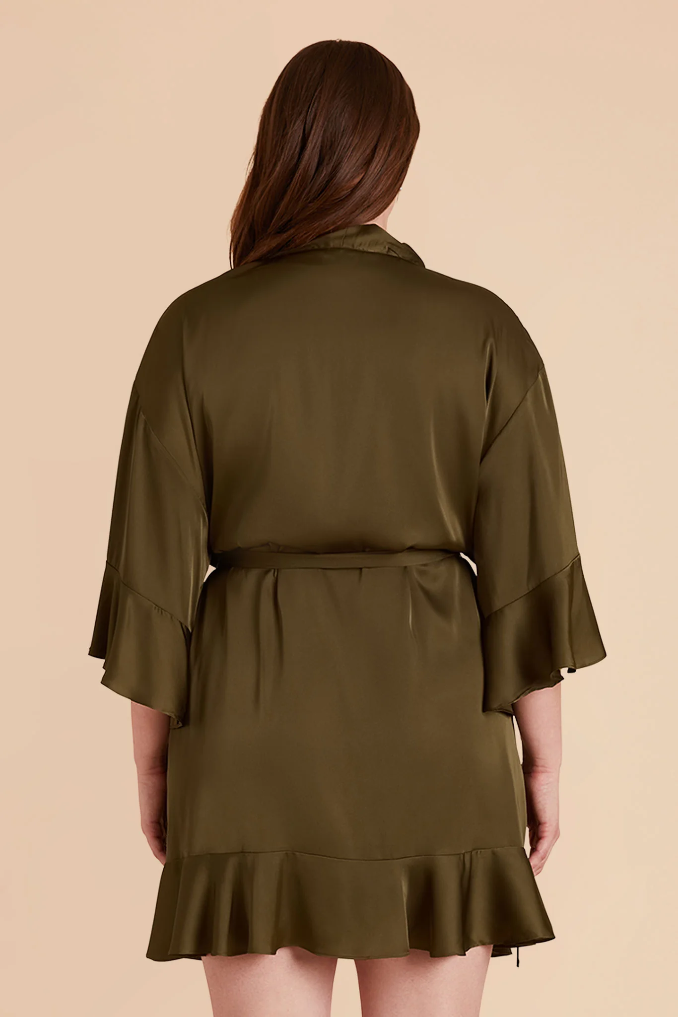 Kenny Matte Satin Robe - Olive - Image 11