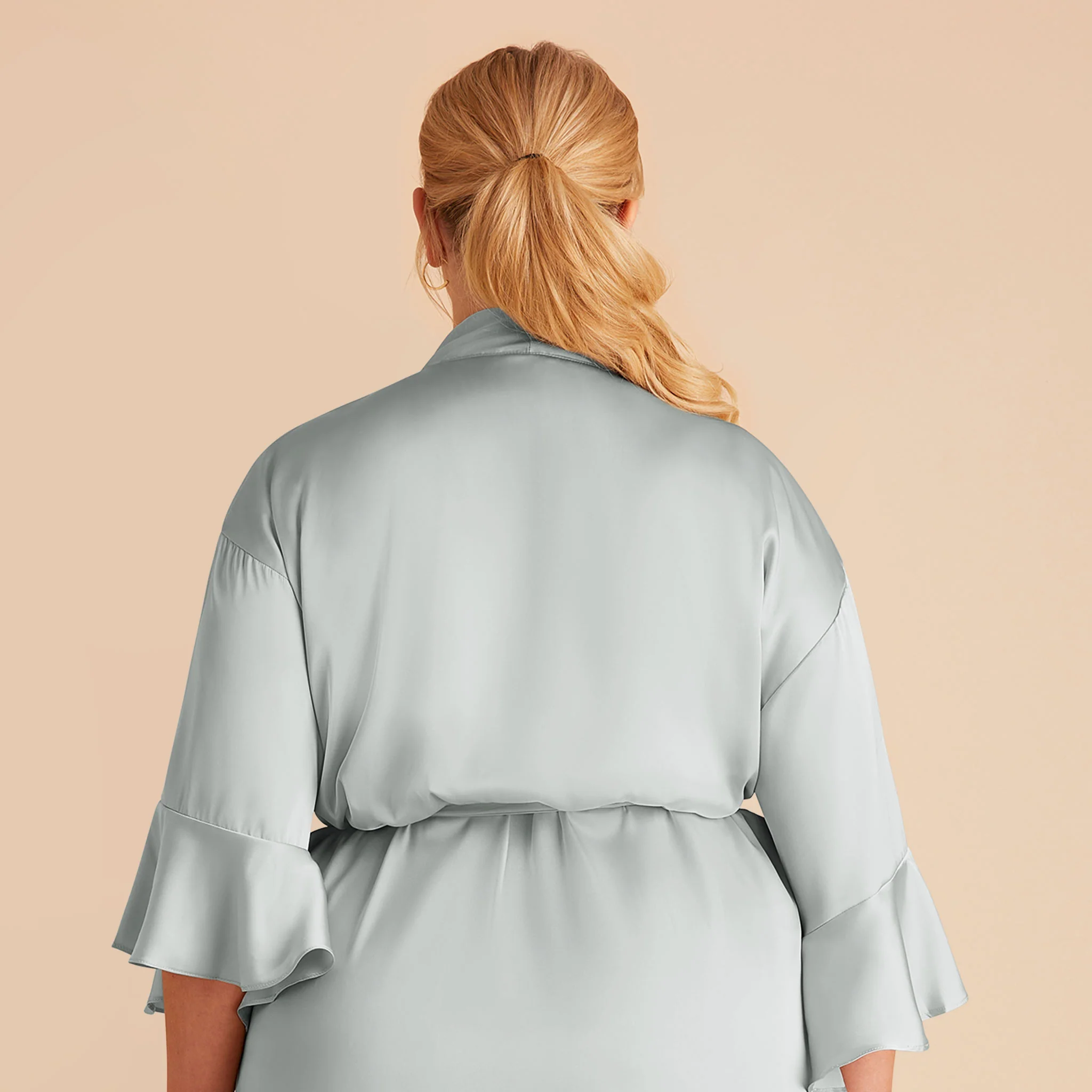 Kenny Matte Satin Robe - Sage - Image 16