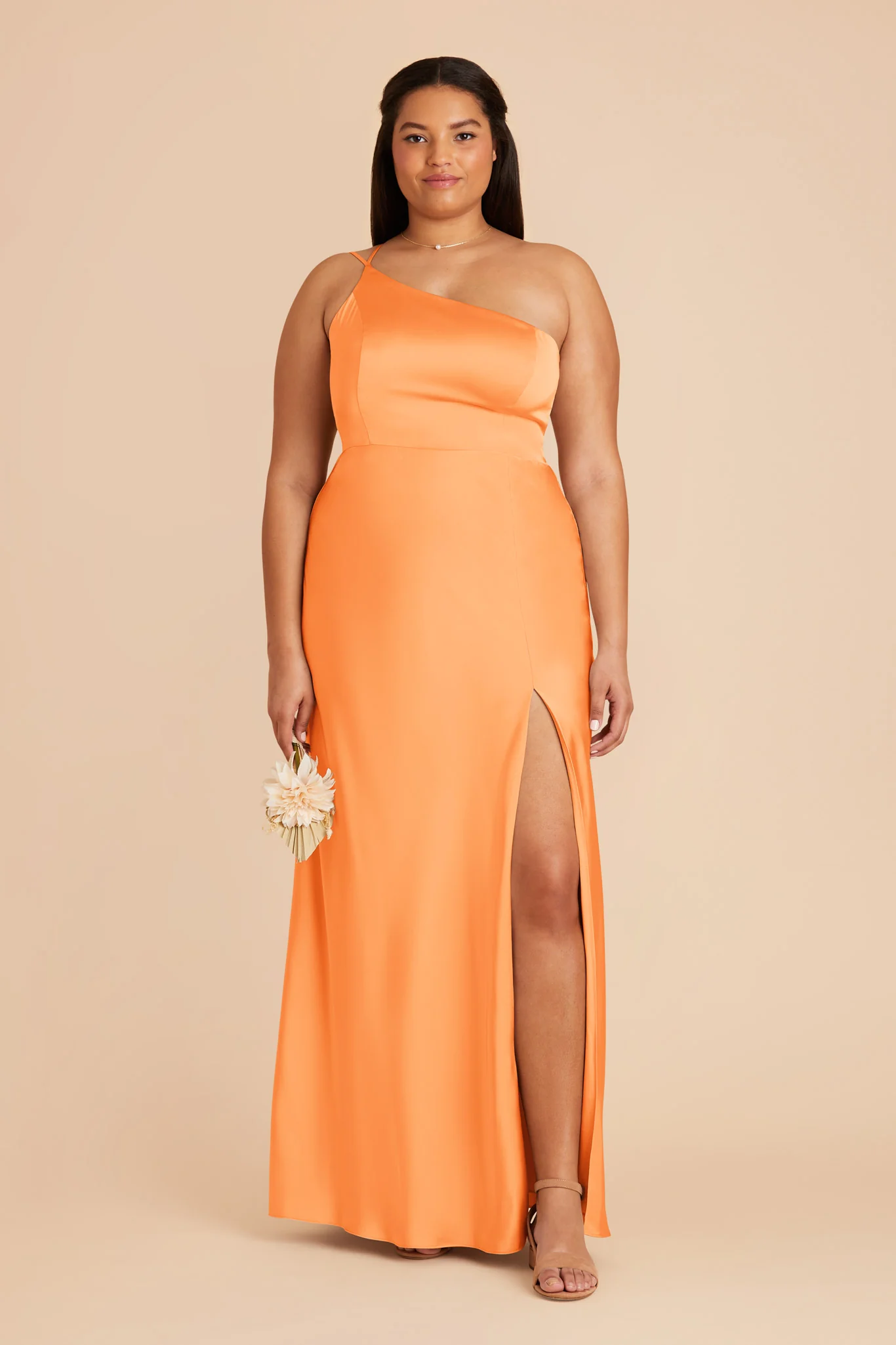 Kensie Matte Satin Dress - Apricot - Image 2