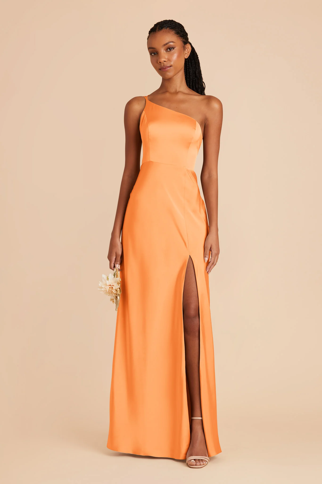 Kensie Matte Satin Dress - Apricot - Image 3
