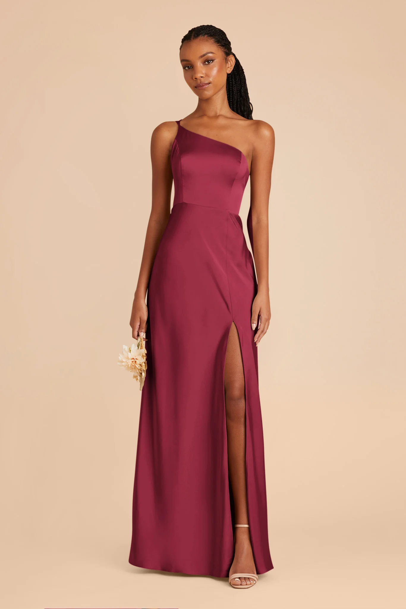 Kensie Matte Satin Dress - Berry - Image 3