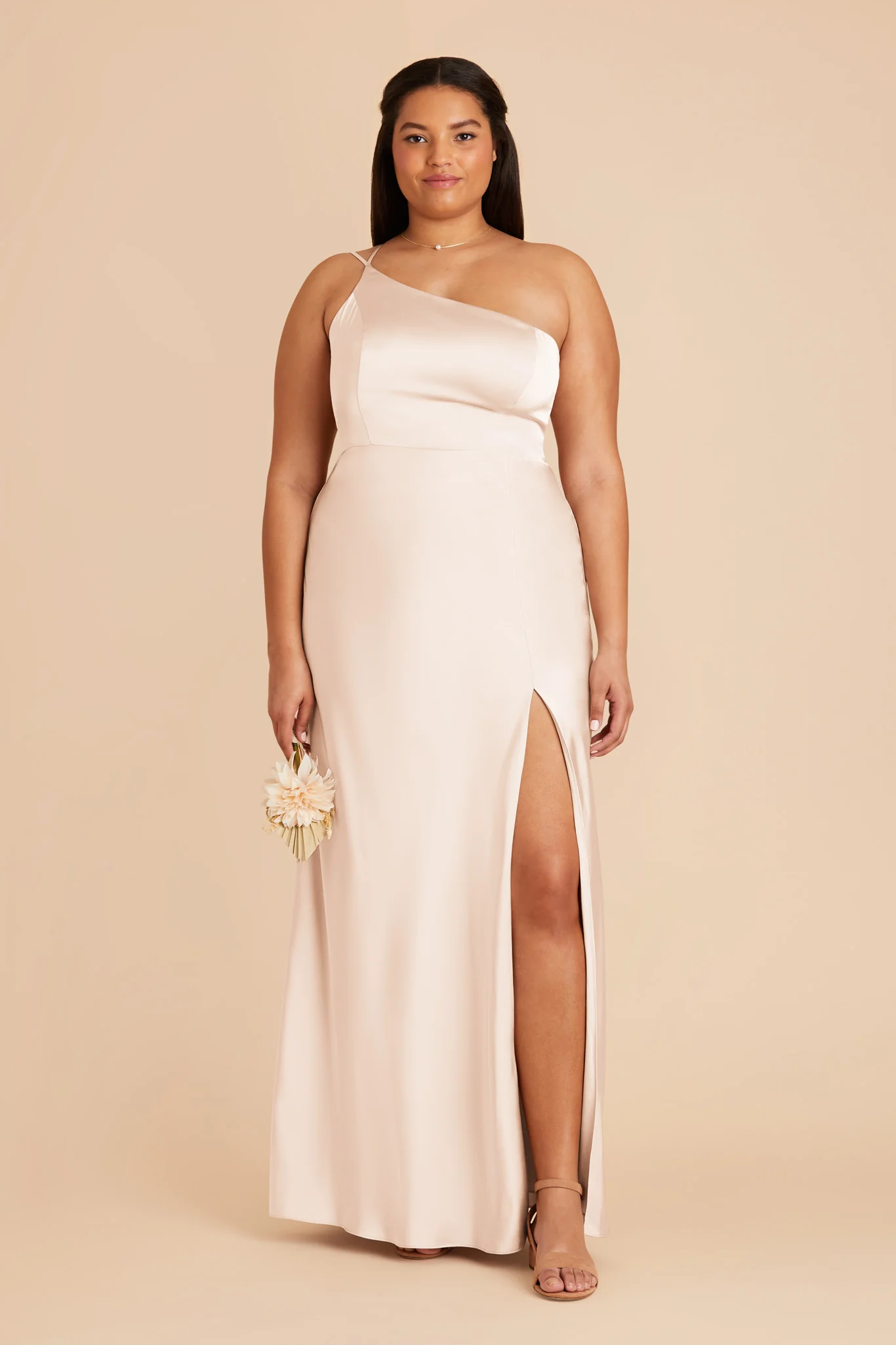Kensie Matte Satin Dress - Champagne - Image 2
