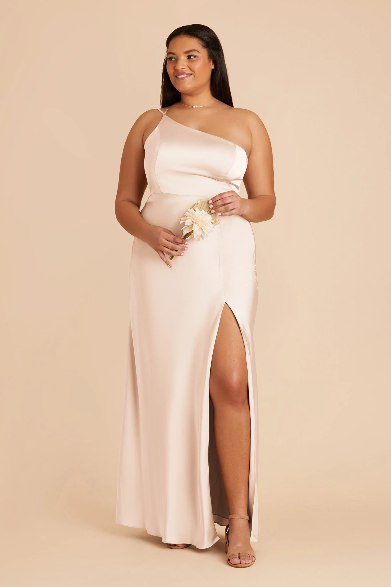Kensie Matte Satin Dress - Champagne - Image 6