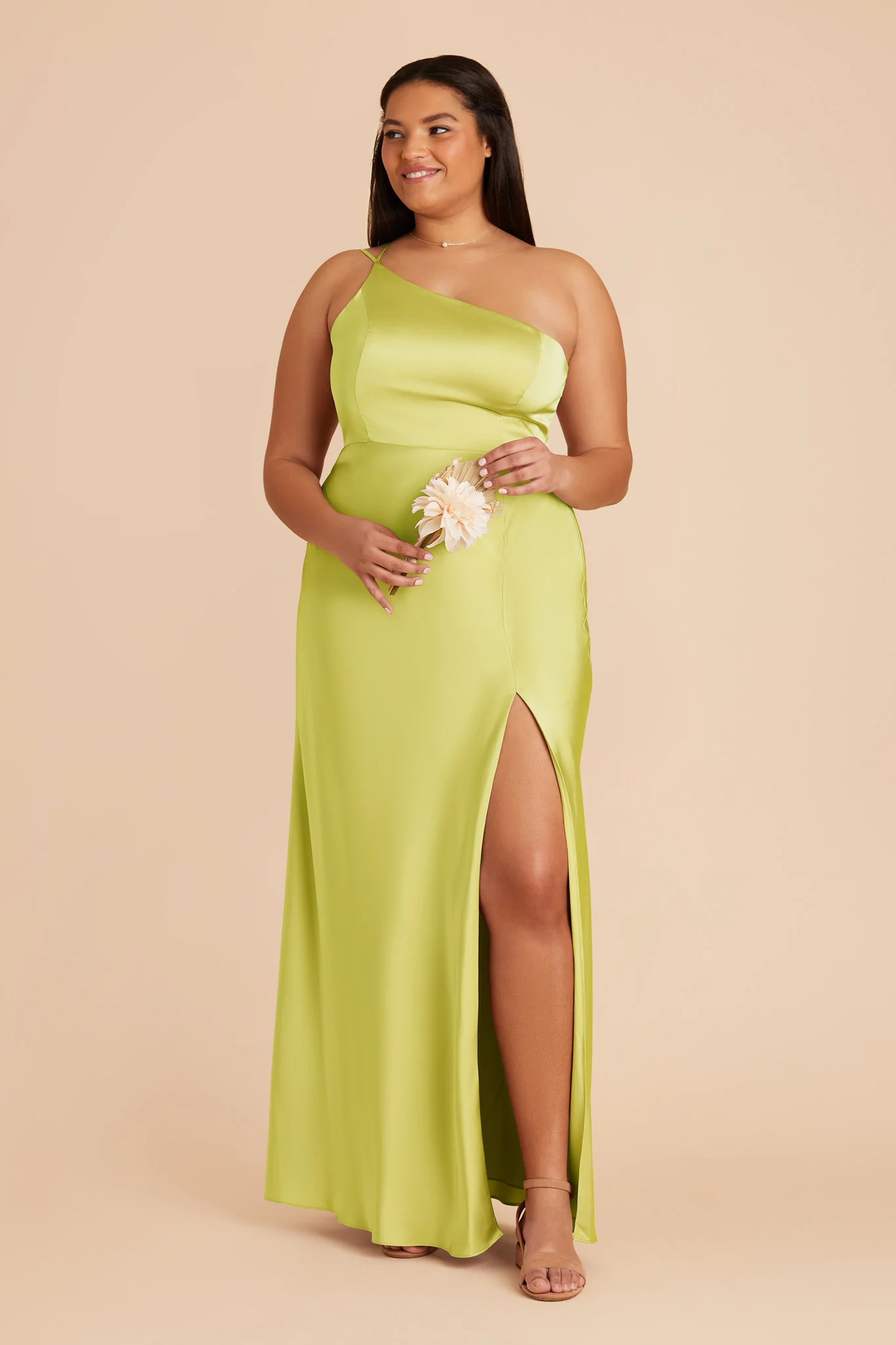 Kensie Matte Satin Dress - Chartreuse - Image 7