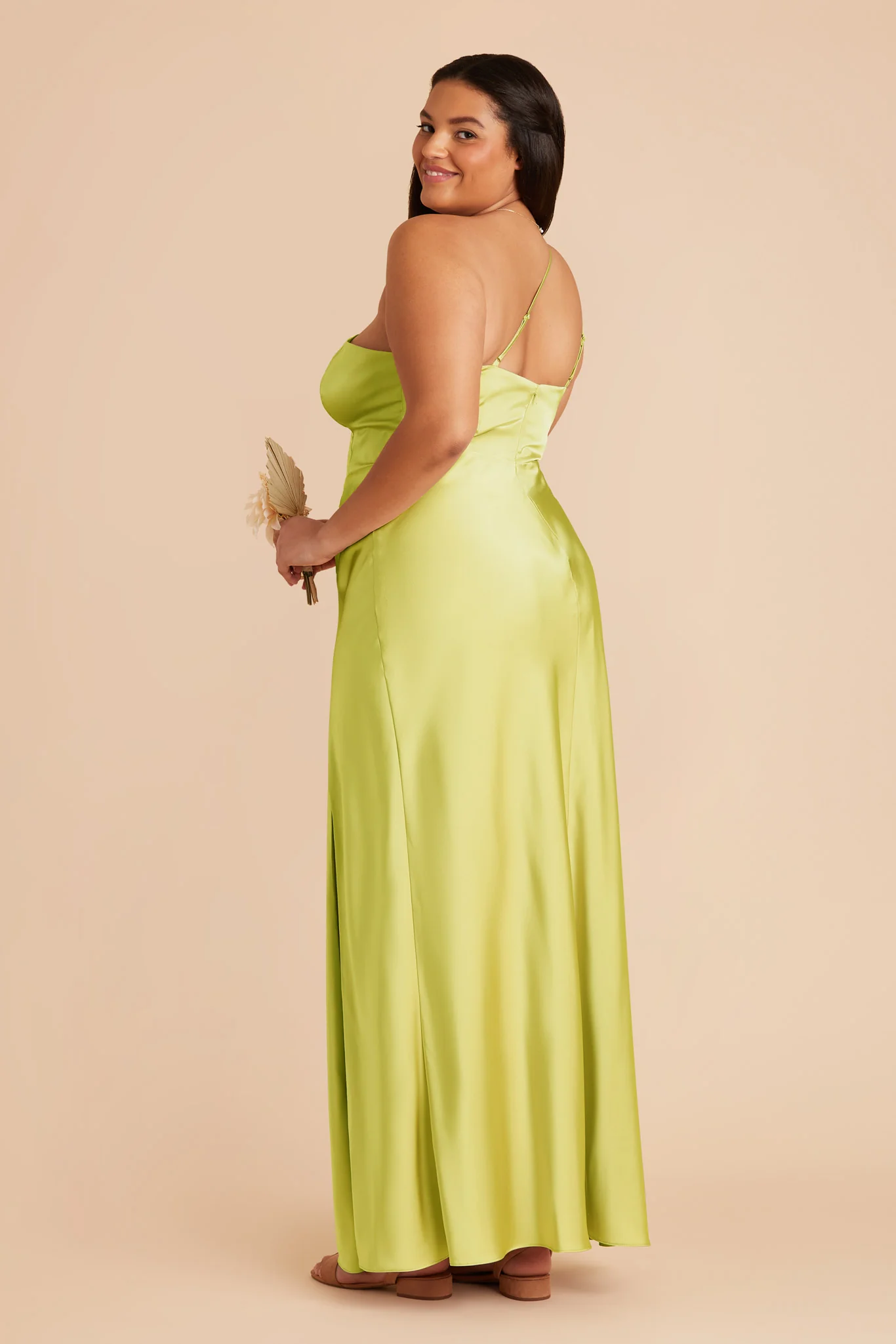 Kensie Matte Satin Dress - Chartreuse - Image 8