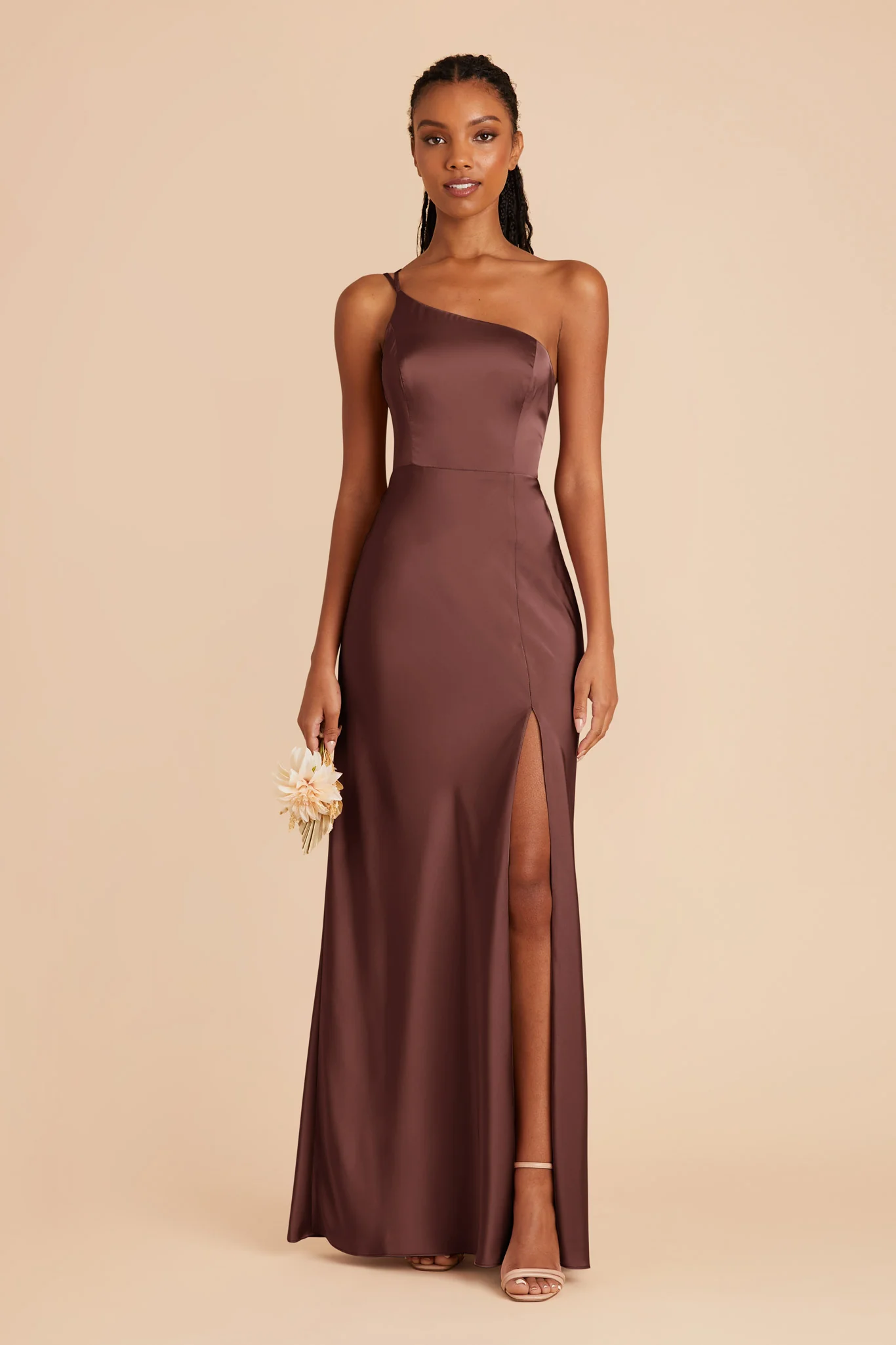 Kensie Matte Satin Dress - Chocolate Brown