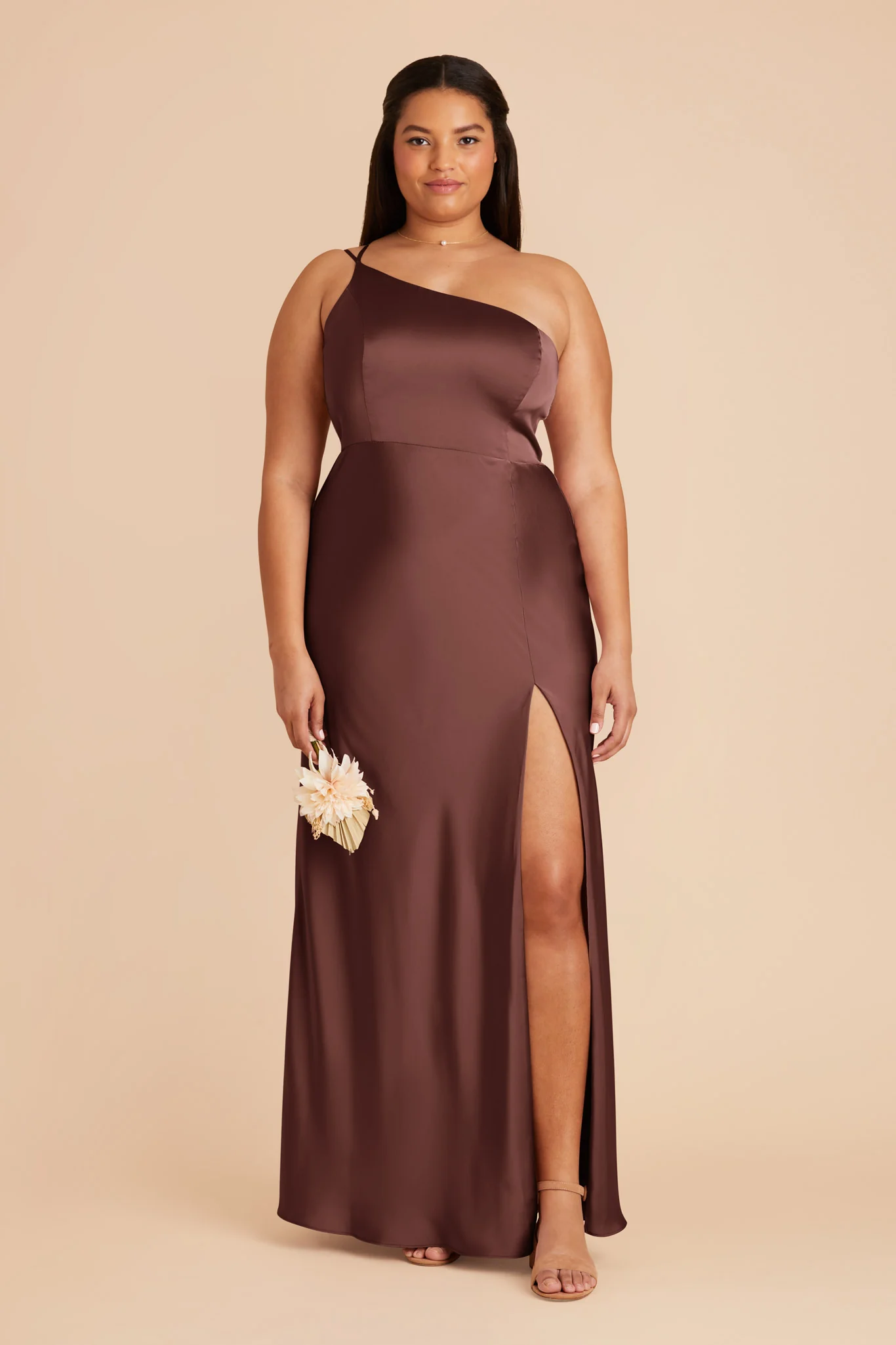 Kensie Matte Satin Dress - Chocolate Brown - Image 2