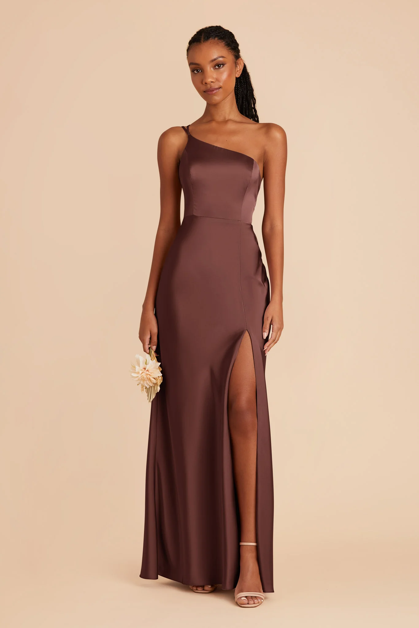 Kensie Matte Satin Dress - Chocolate Brown - Image 3