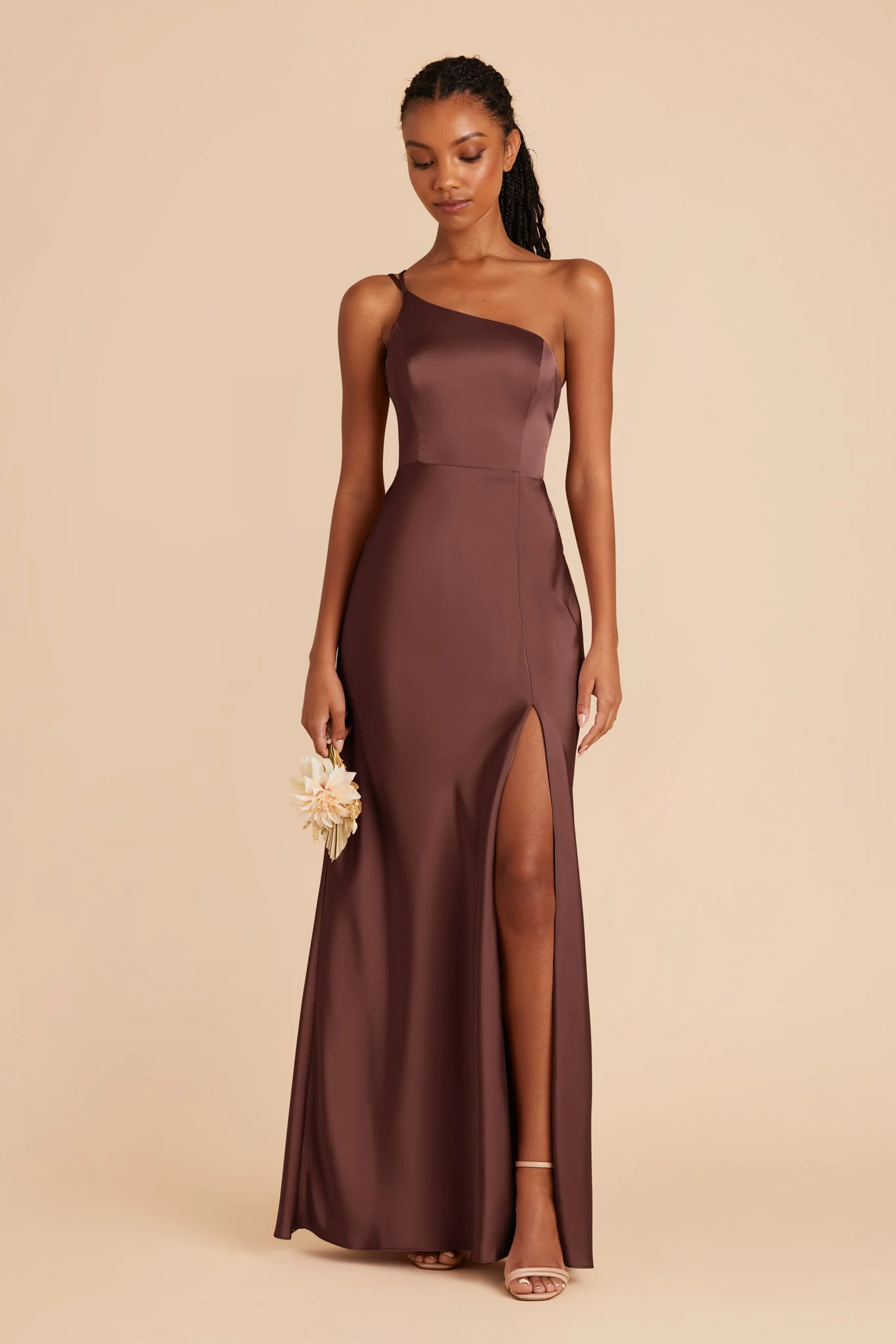 Kensie Matte Satin Dress - Chocolate Brown - Image 4