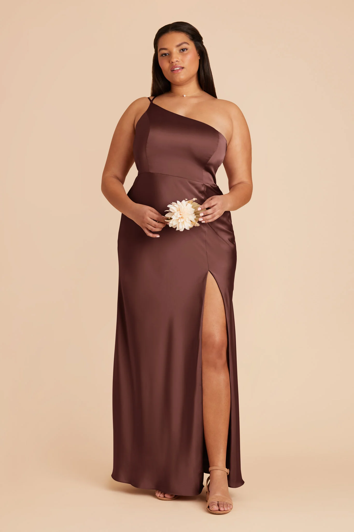 Kensie Matte Satin Dress - Chocolate Brown - Image 7