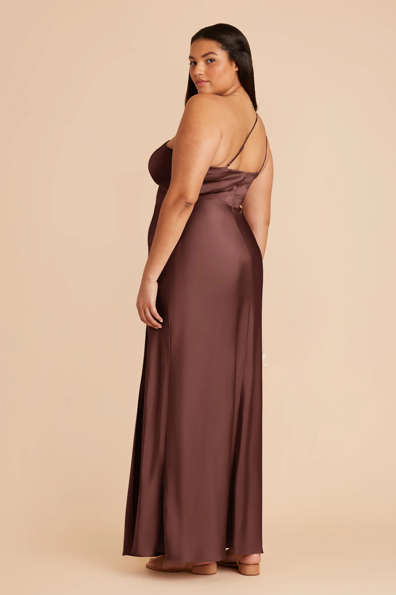 Kensie Matte Satin Dress - Chocolate Brown - Image 8