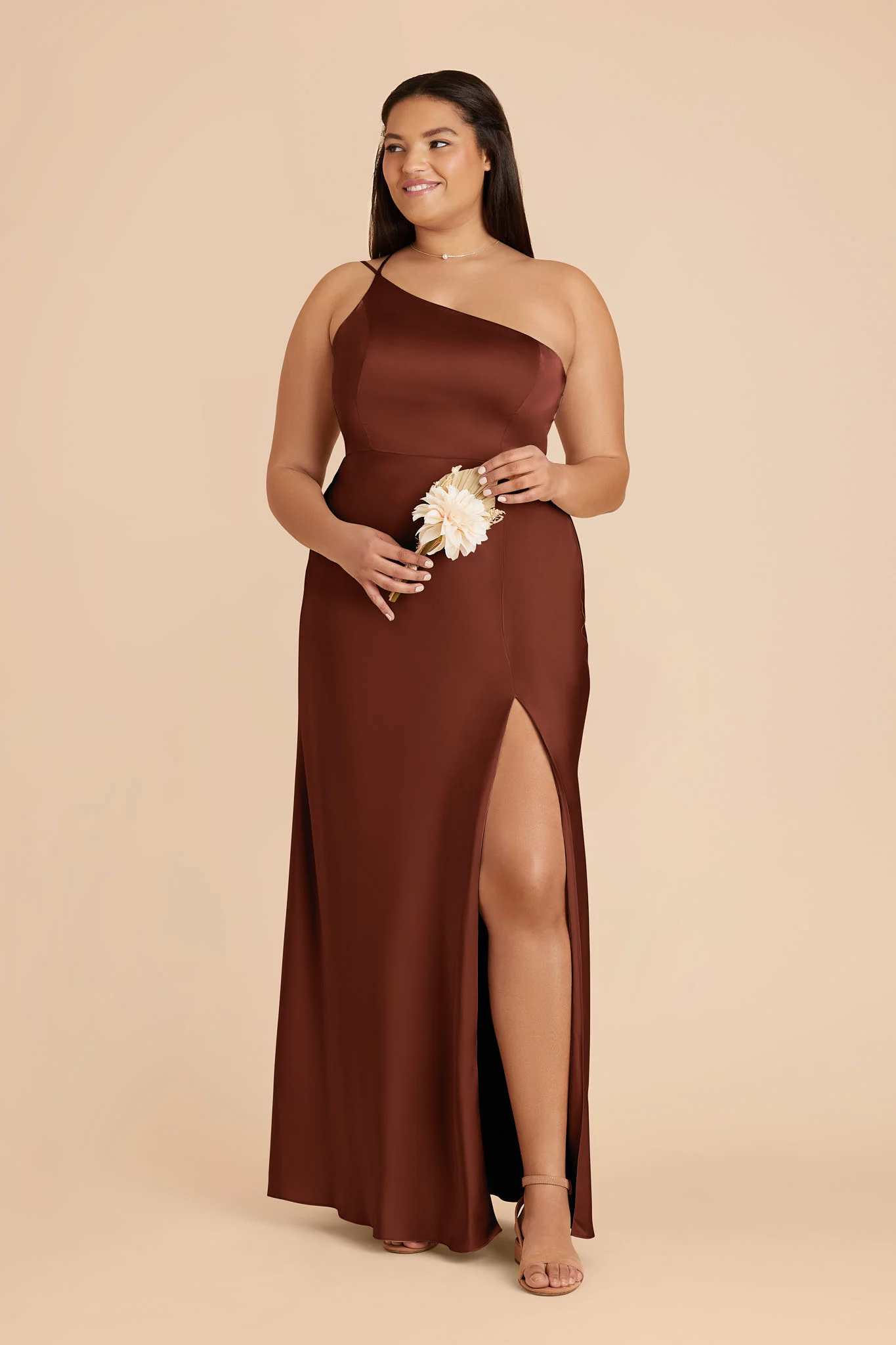 Kensie Matte Satin Dress - Cognac - Image 2
