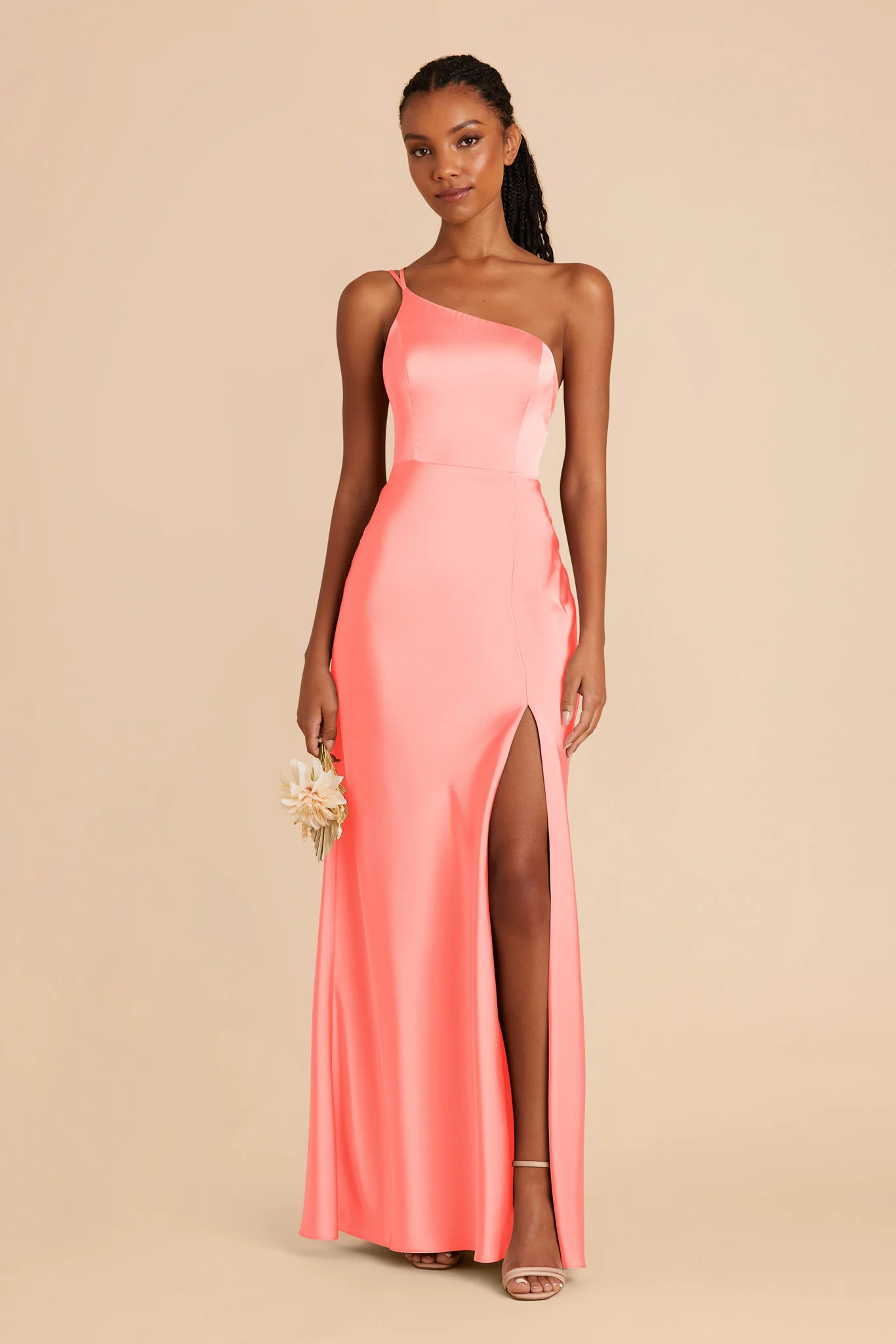 Kensie Matte Satin Dress - Coral Pink - Image 3