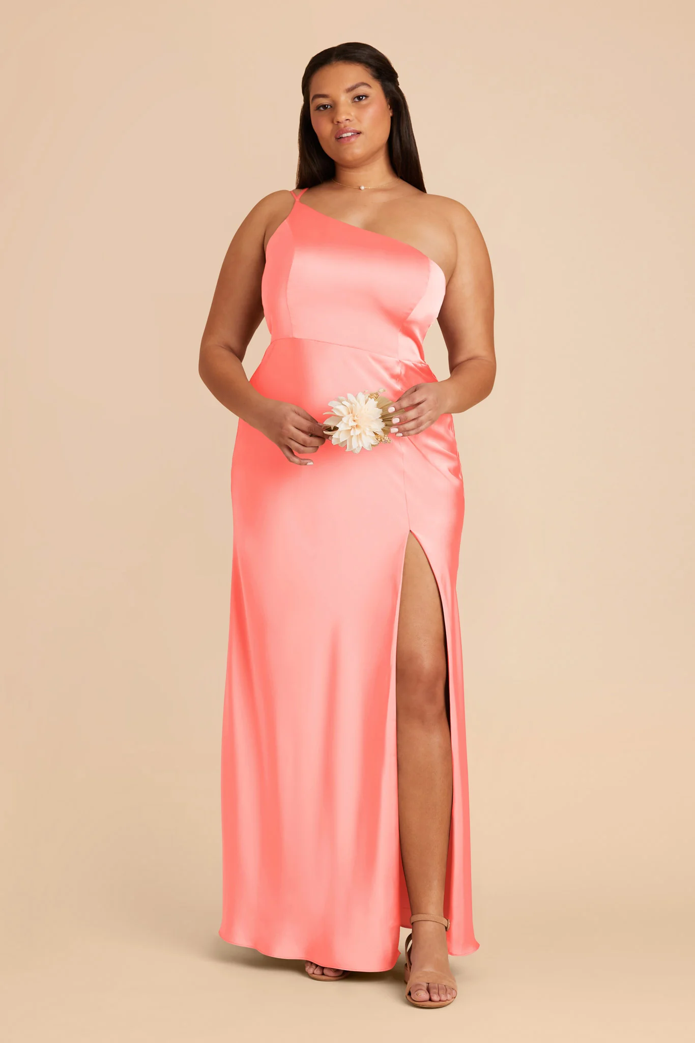 Kensie Matte Satin Dress - Coral Pink - Image 7