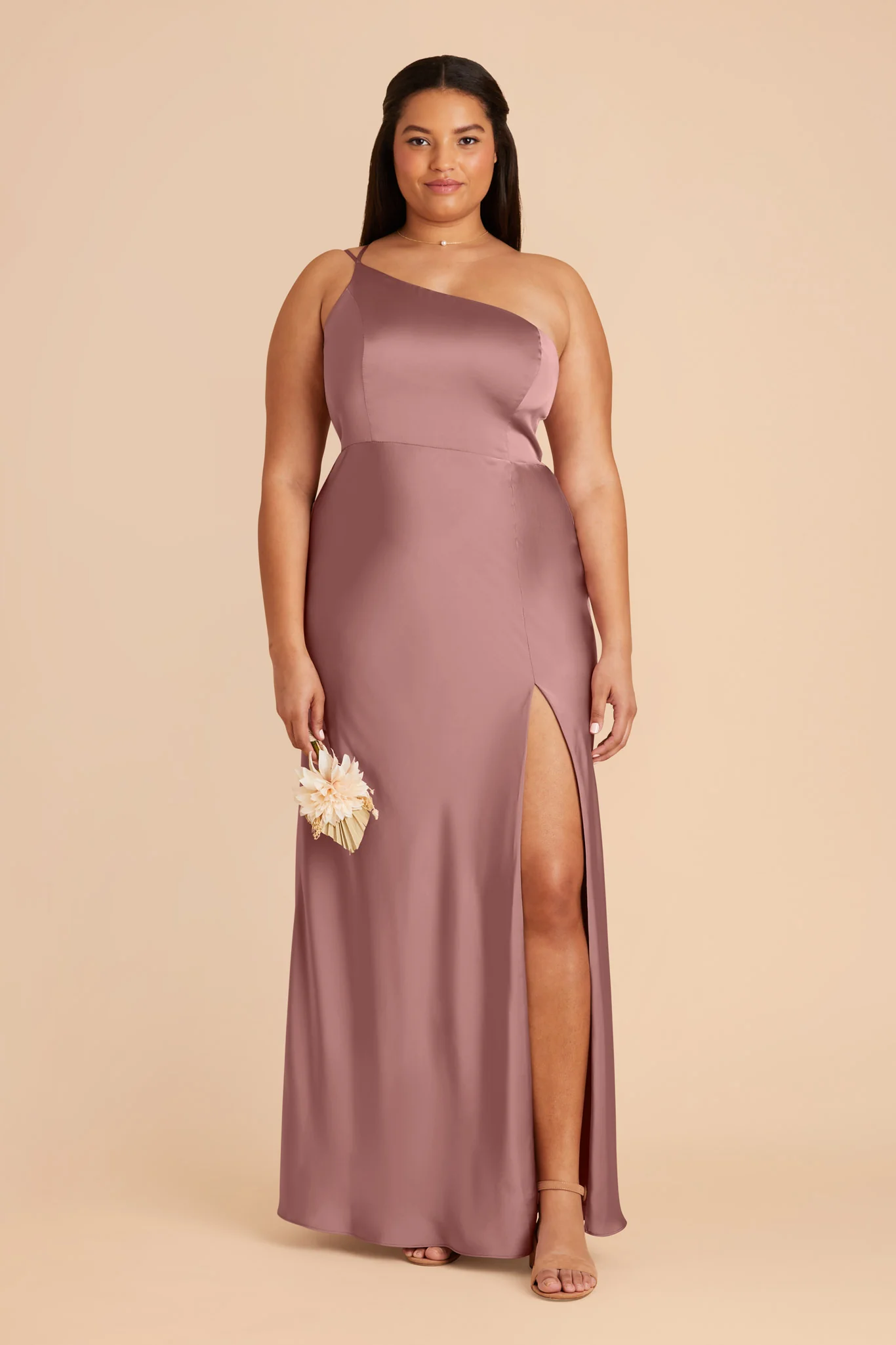 Kensie Matte Satin Dress - Dark Mauve - Image 2