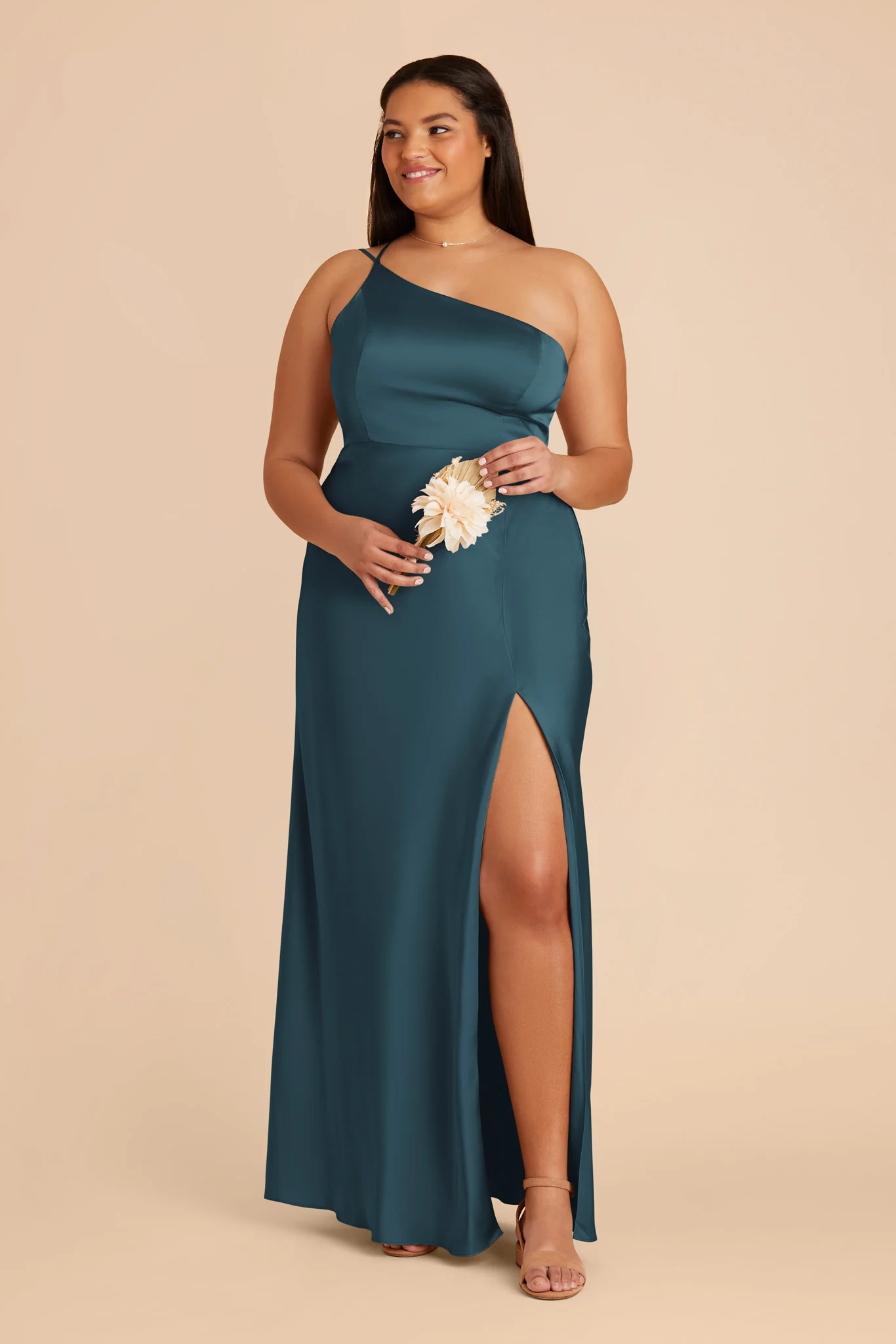 Kensie Matte Satin Dress - Dark Teal - Image 2