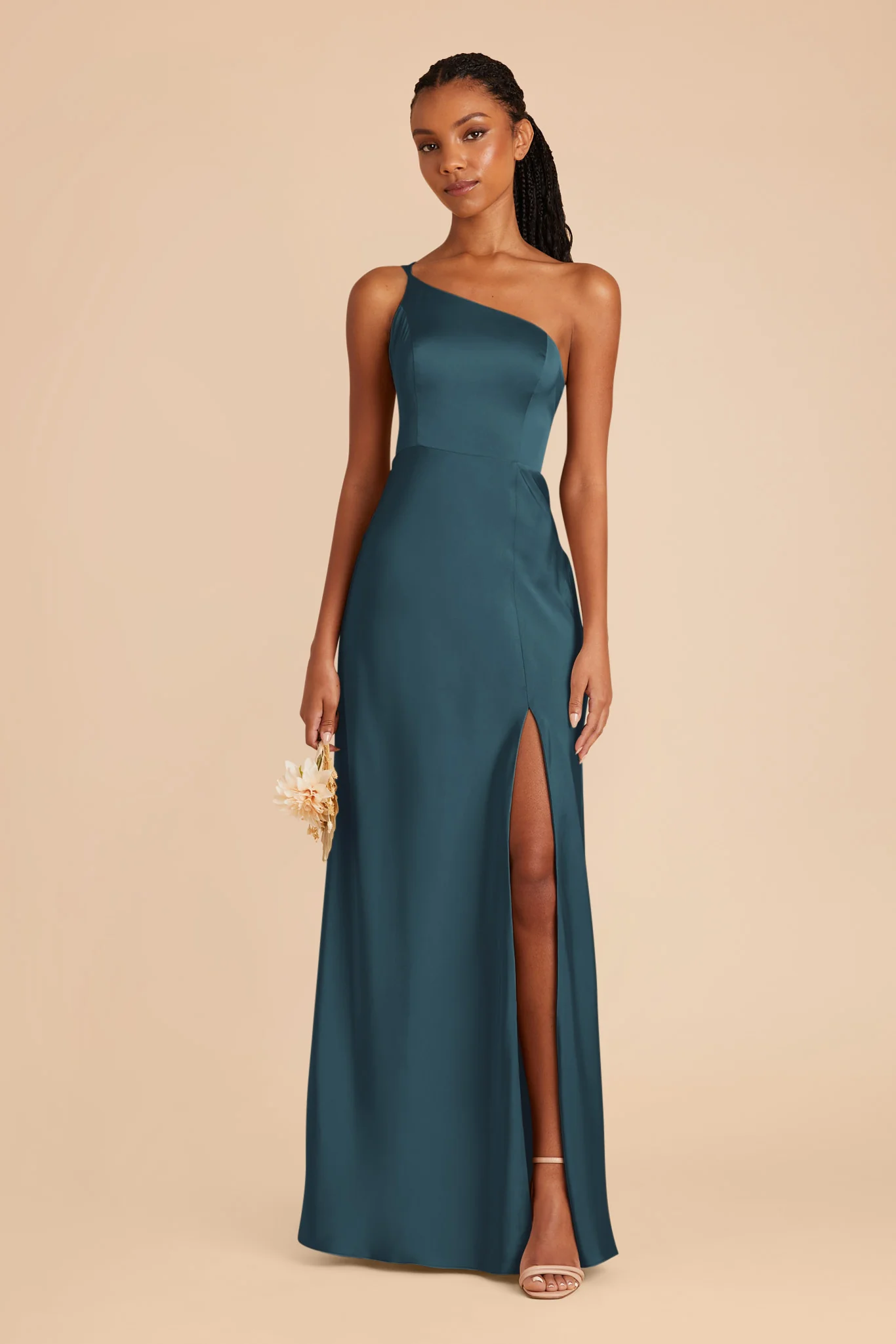 Kensie Matte Satin Dress - Dark Teal - Image 3