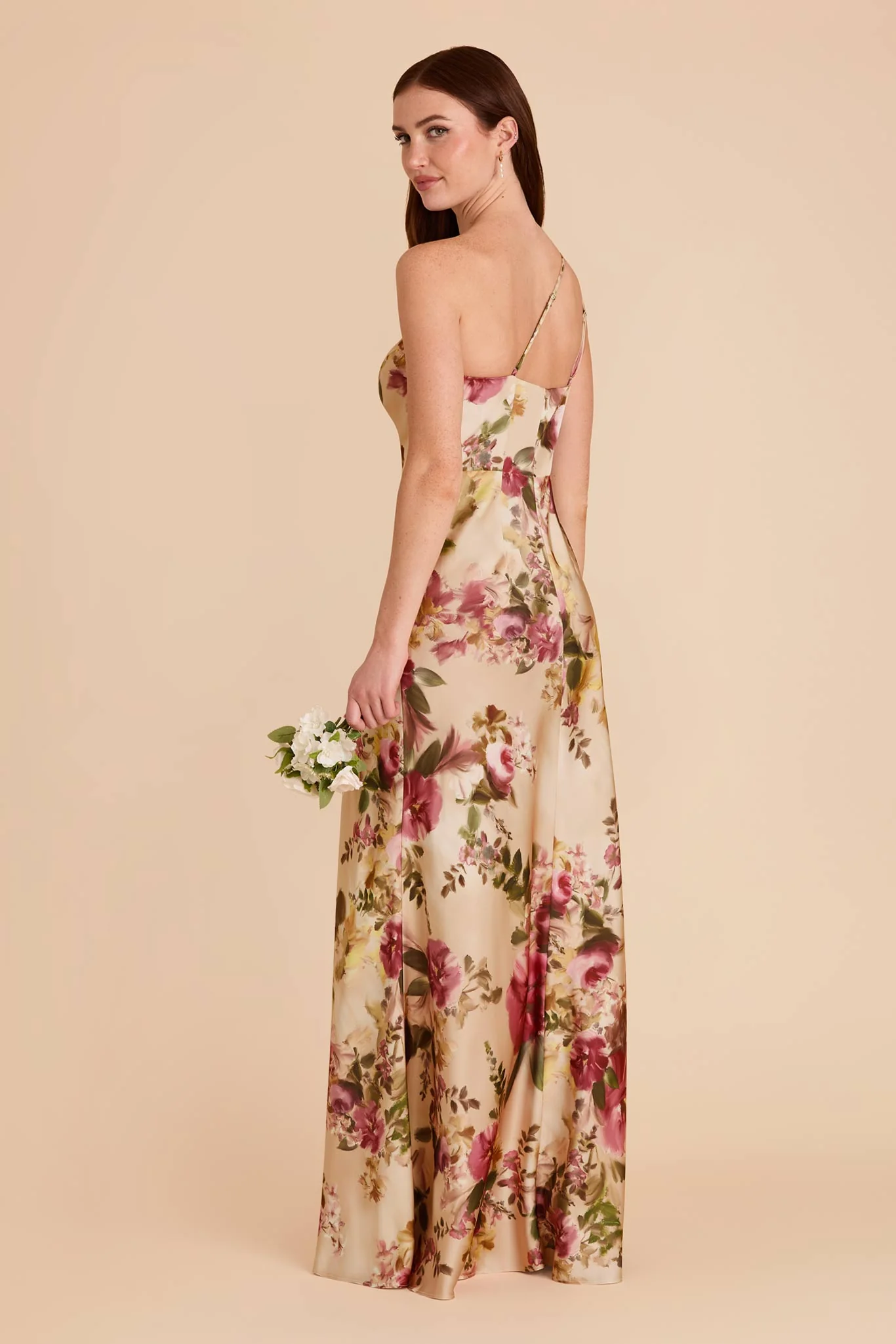 Kensie Matte Satin Dress - Hazelnut Moody Blooms - Image 4