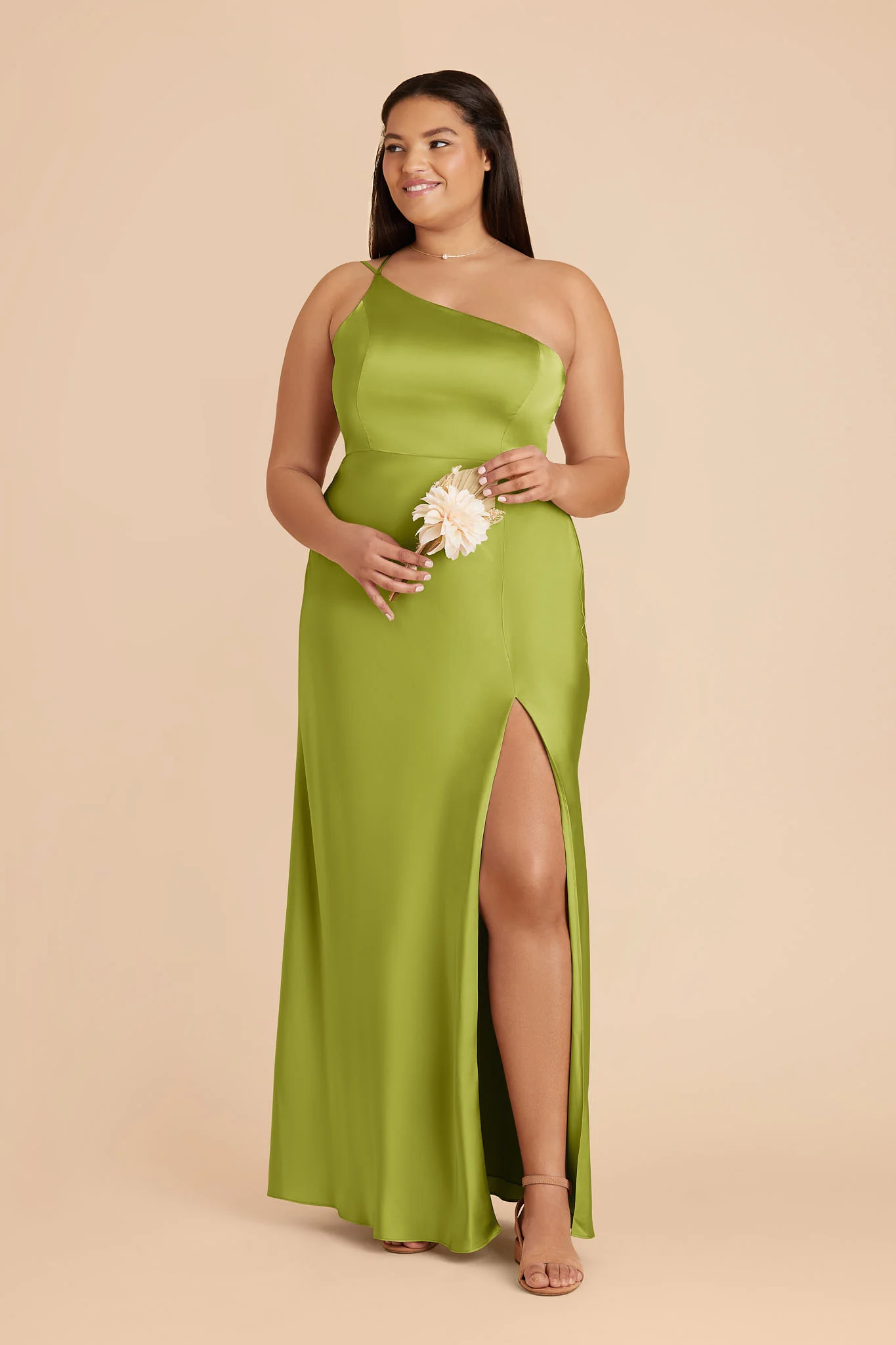 Kensie Matte Satin Dress - Matcha - Image 2