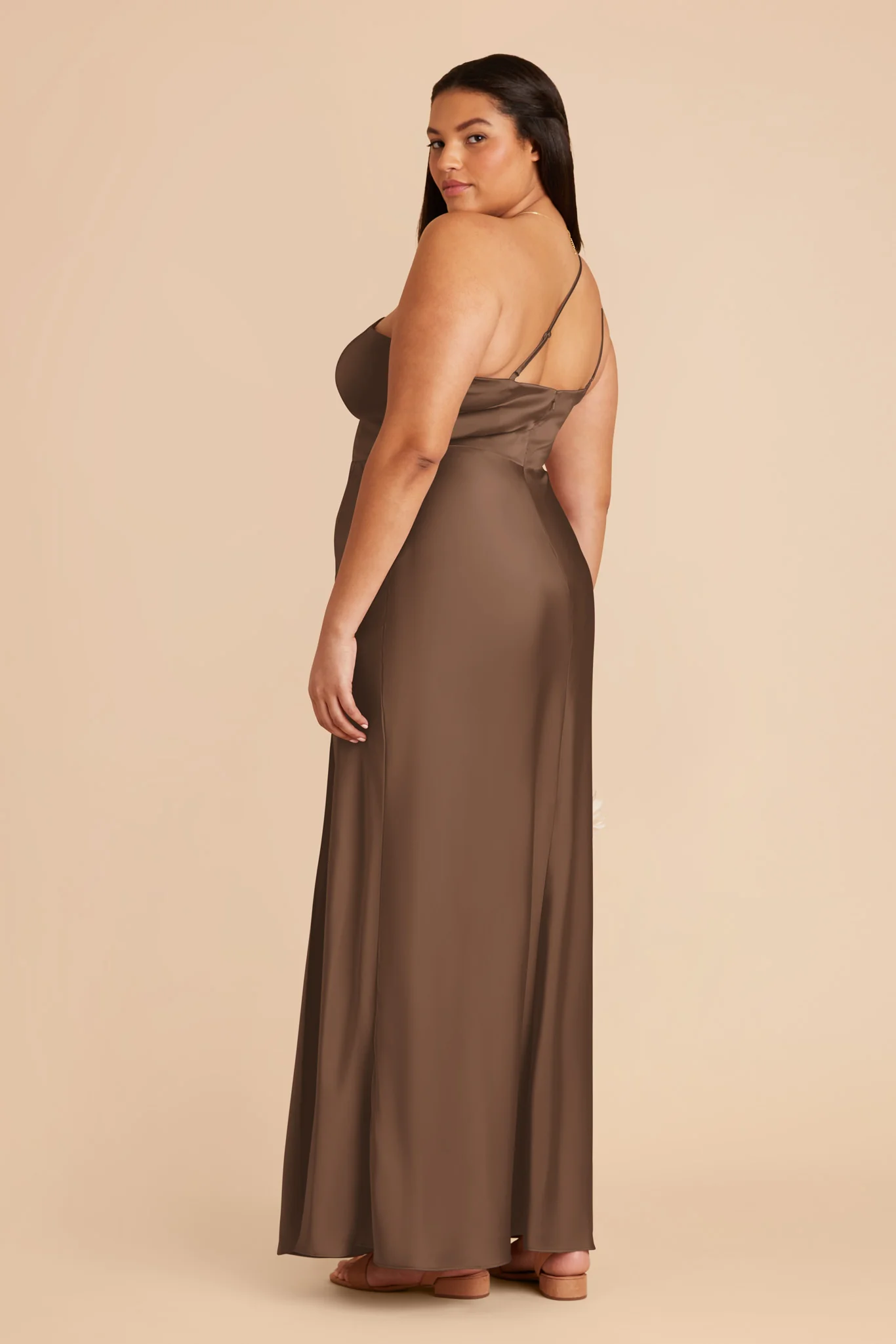 Kensie Matte Satin Dress - Mocha - Image 8
