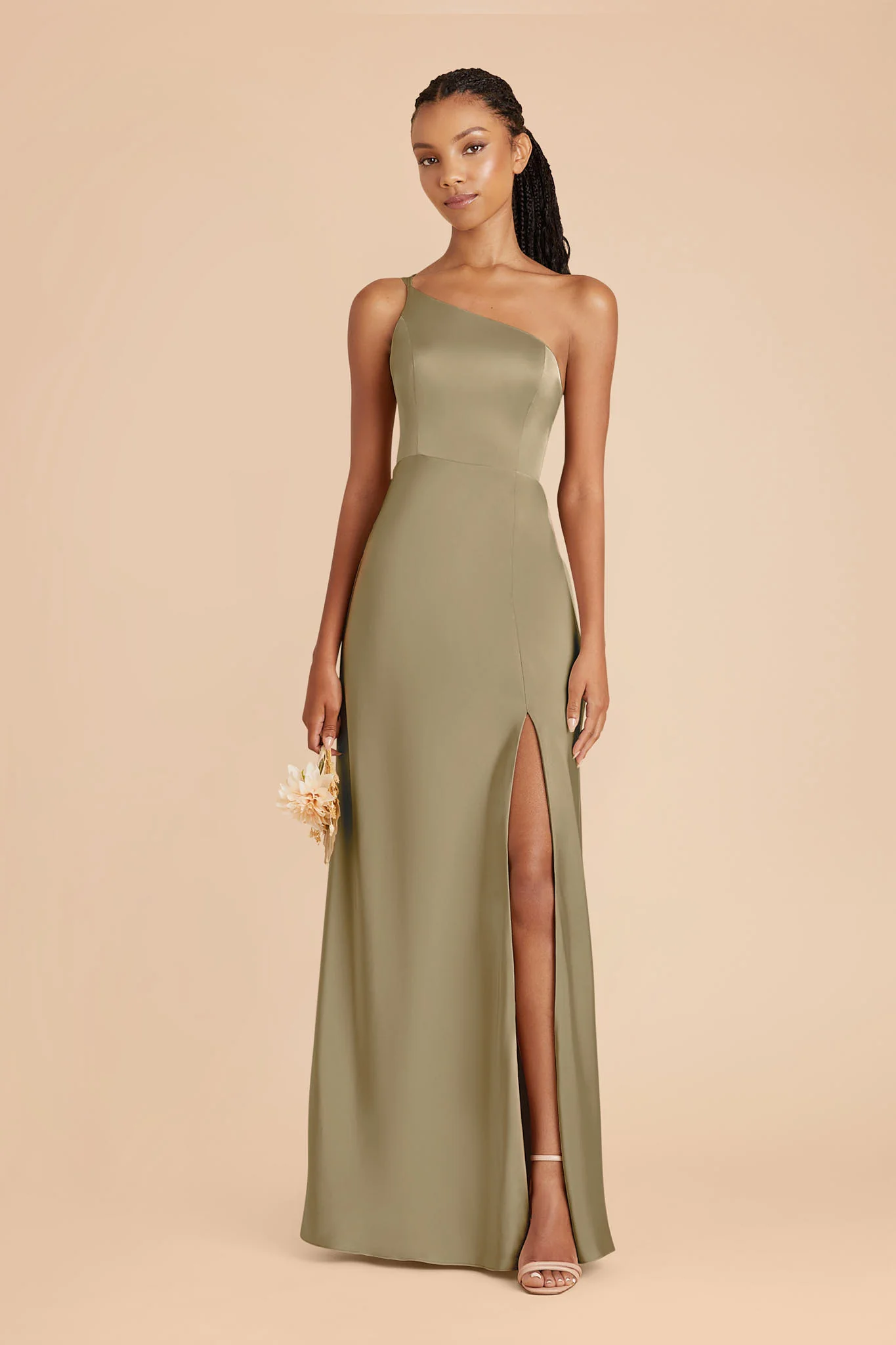 Kensie Matte Satin Dress - Moss Green - Image 3
