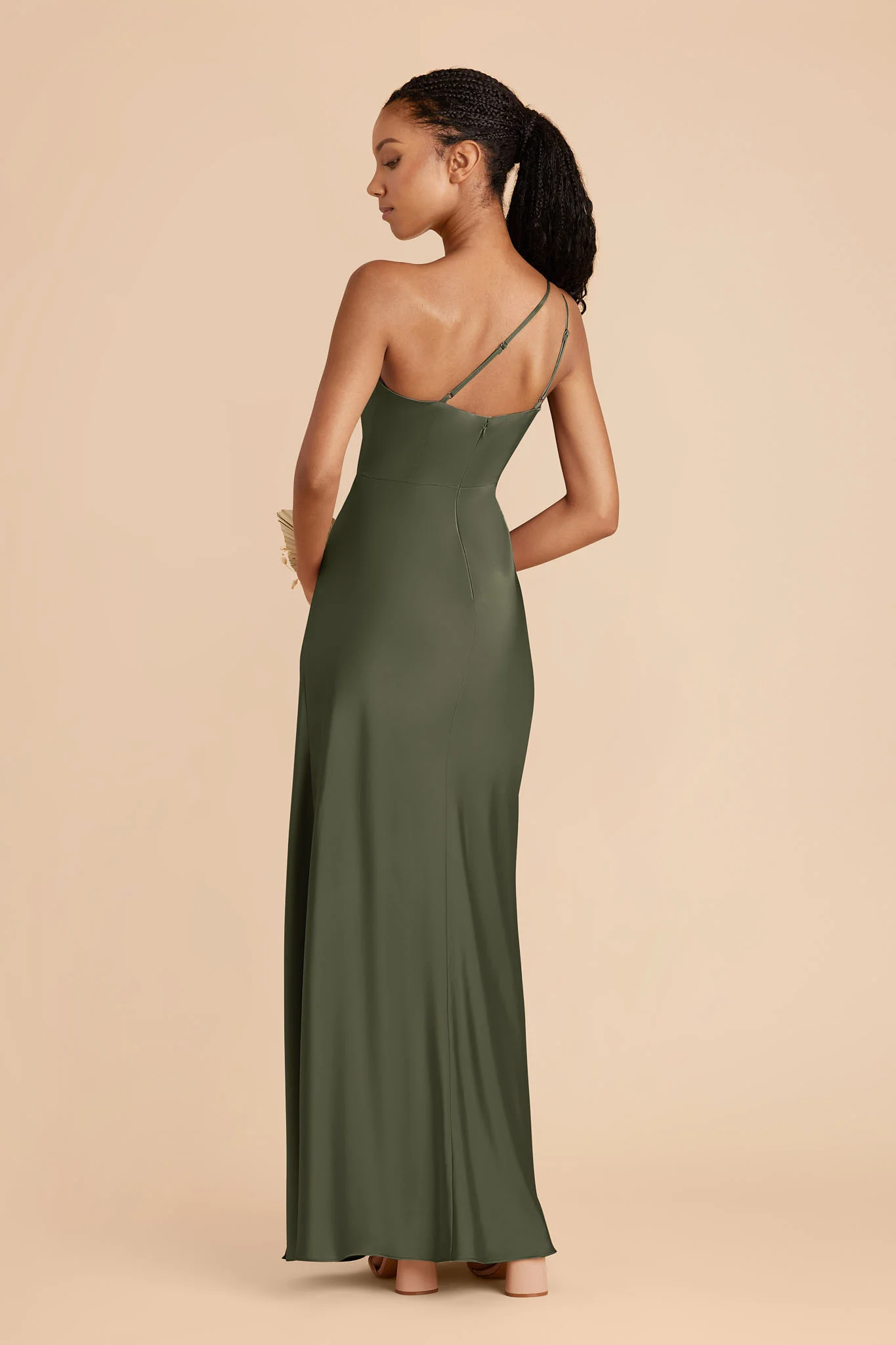 Kensie Matte Satin Dress - Olive - Image 3