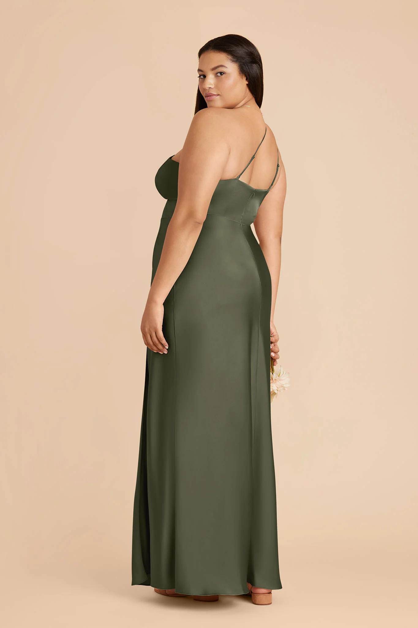 Kensie Matte Satin Dress - Olive - Image 5