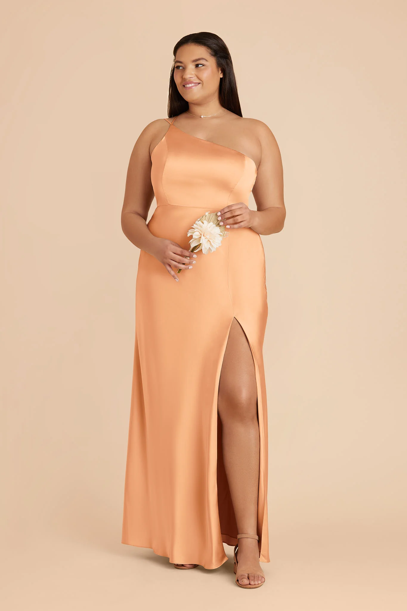 Kensie Matte Satin Dress - Peach - Image 2