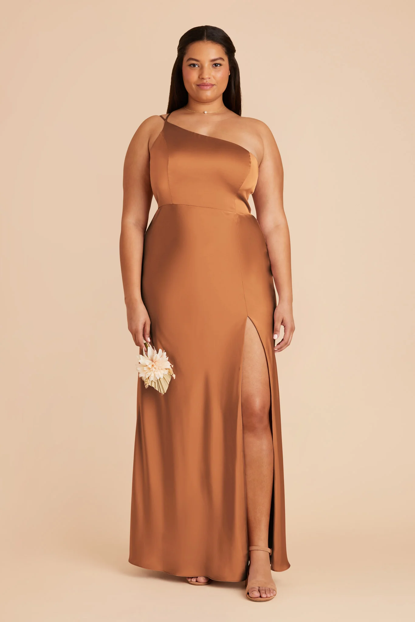 Kensie Matte Satin Dress - Rust - Image 2