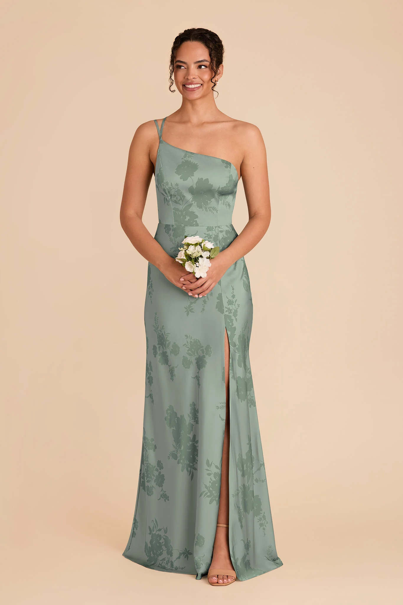 Kensie Matte Satin Dress - Sage Whimsical Blooms - Image 2