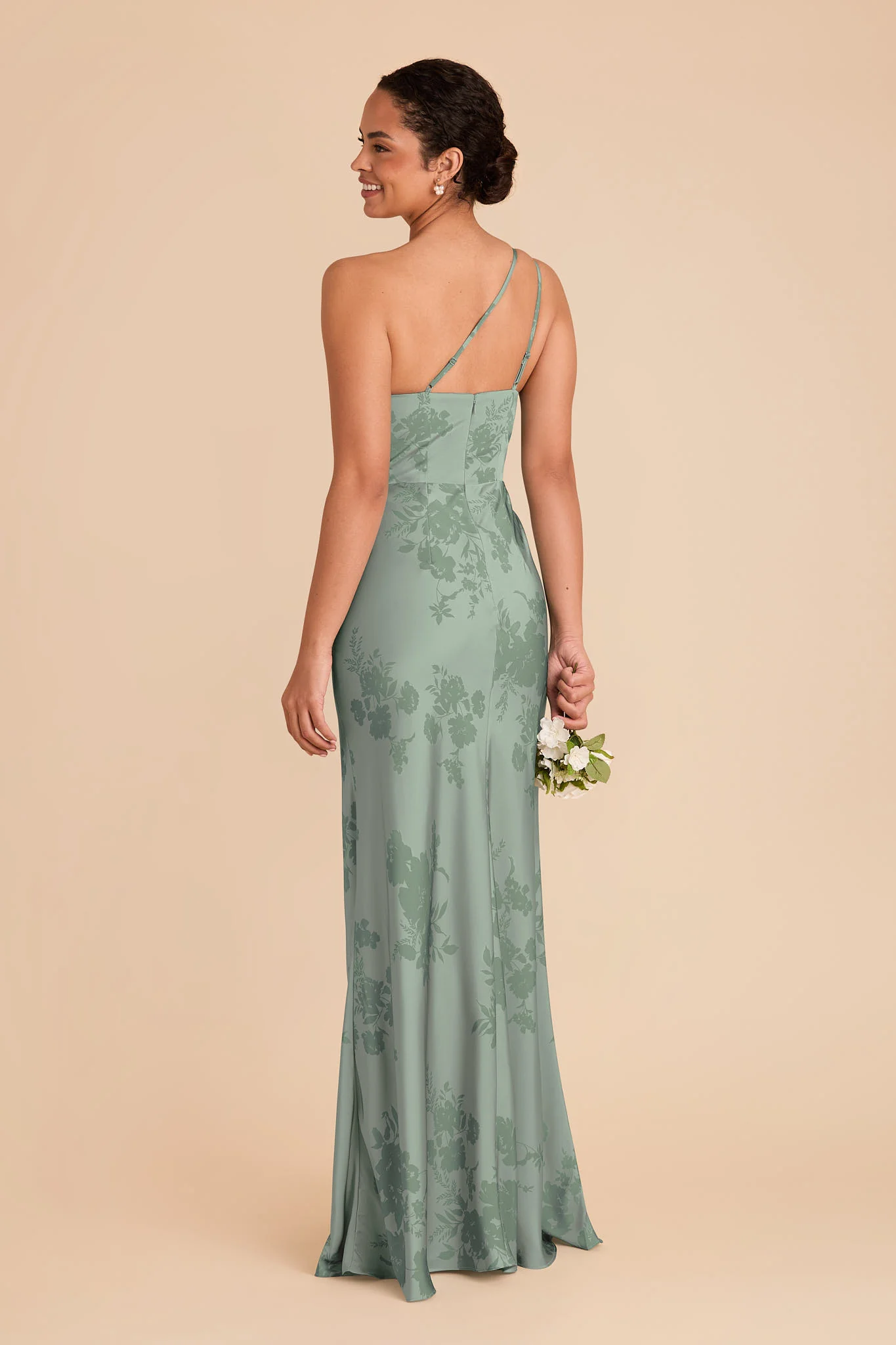 Kensie Matte Satin Dress - Sage Whimsical Blooms - Image 4