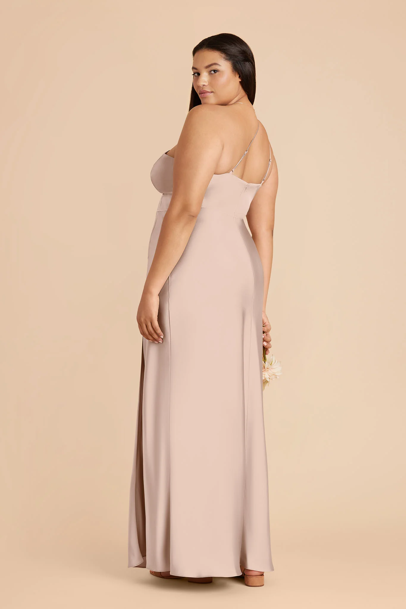 Kensie Matte Satin Dress - Taupe - Image 5